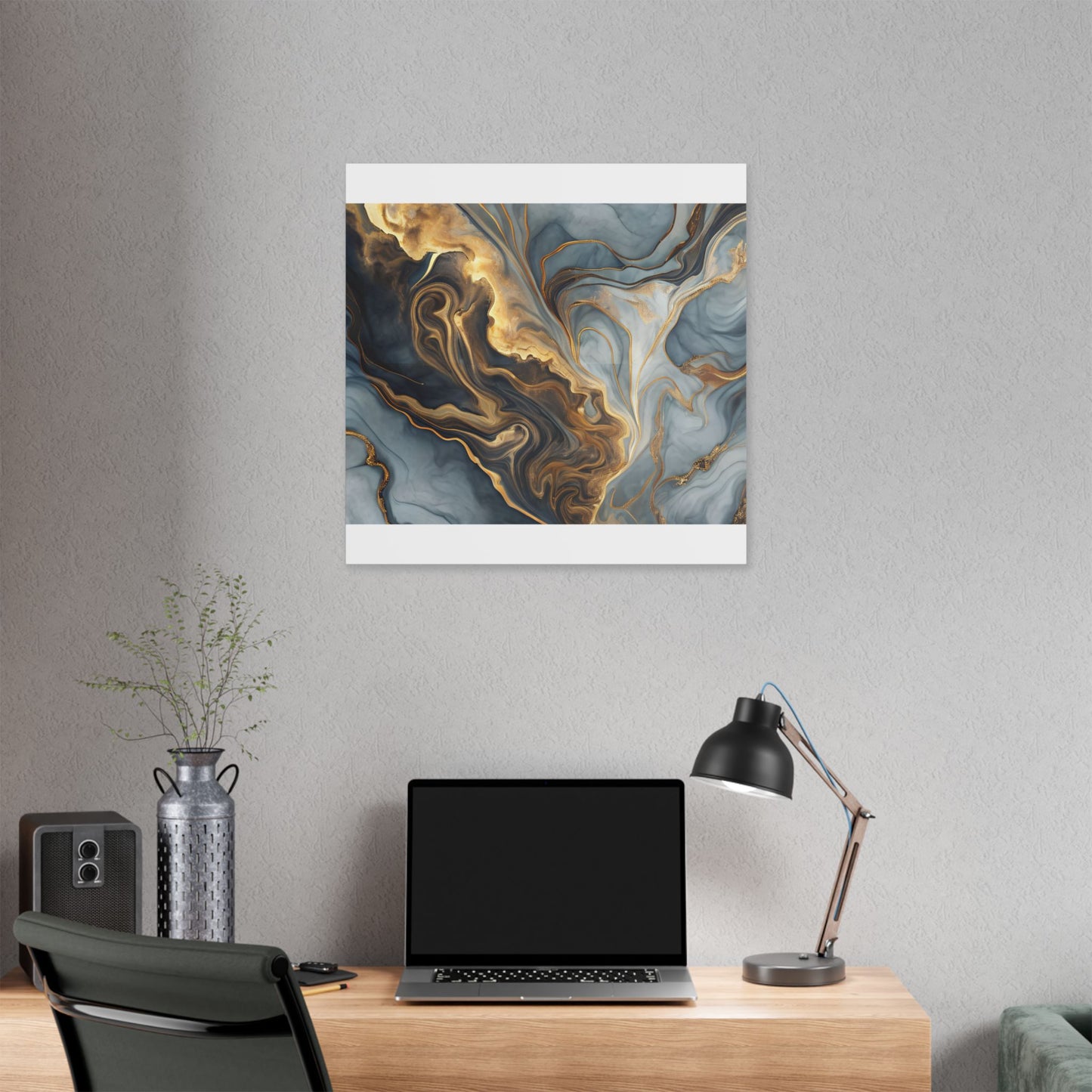 Elegant Marble Artwork, Stretched Canvas Wall Art, Modern Home Decor, Abstract Design, Art for Living Room, Gift for Art Lovers