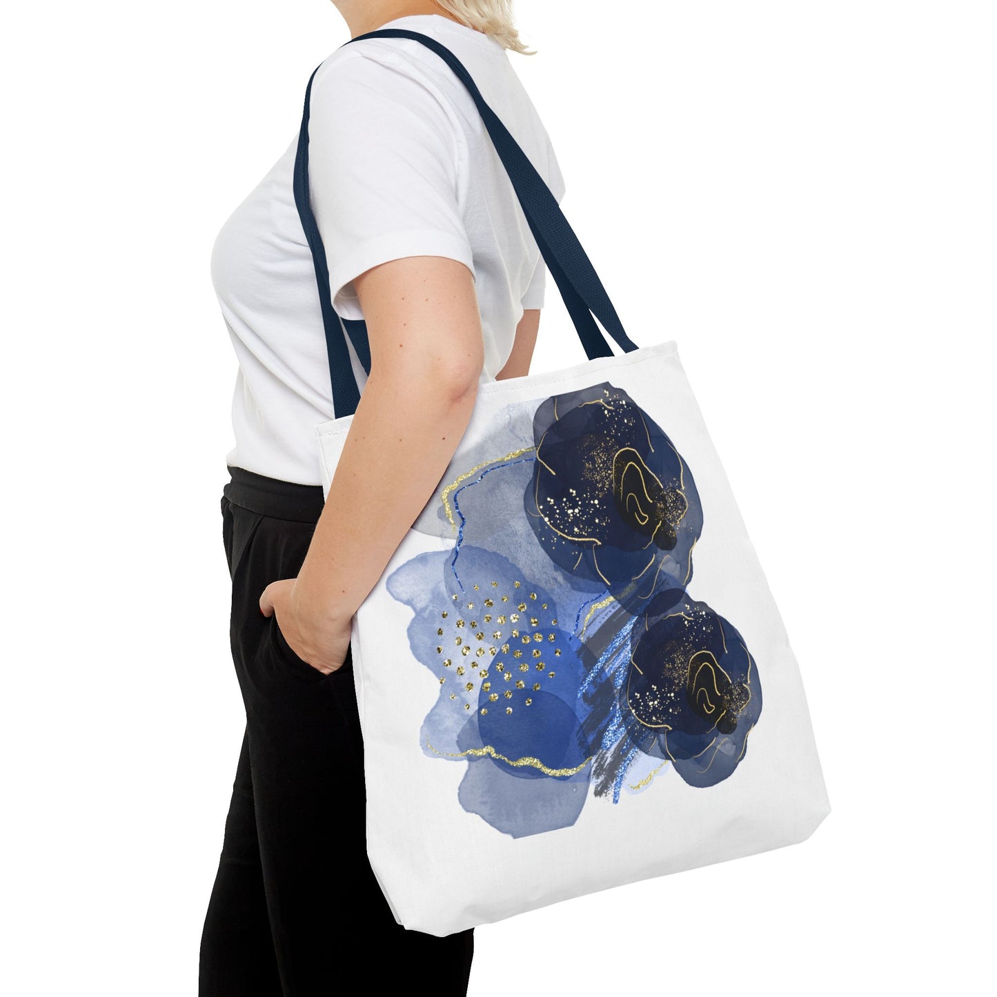 Elegant Floral Tote Bag, AOP Bag, Reusable Grocery Bag, Chic Everyday Tote, Gift for Her, Stylish Beach Bag