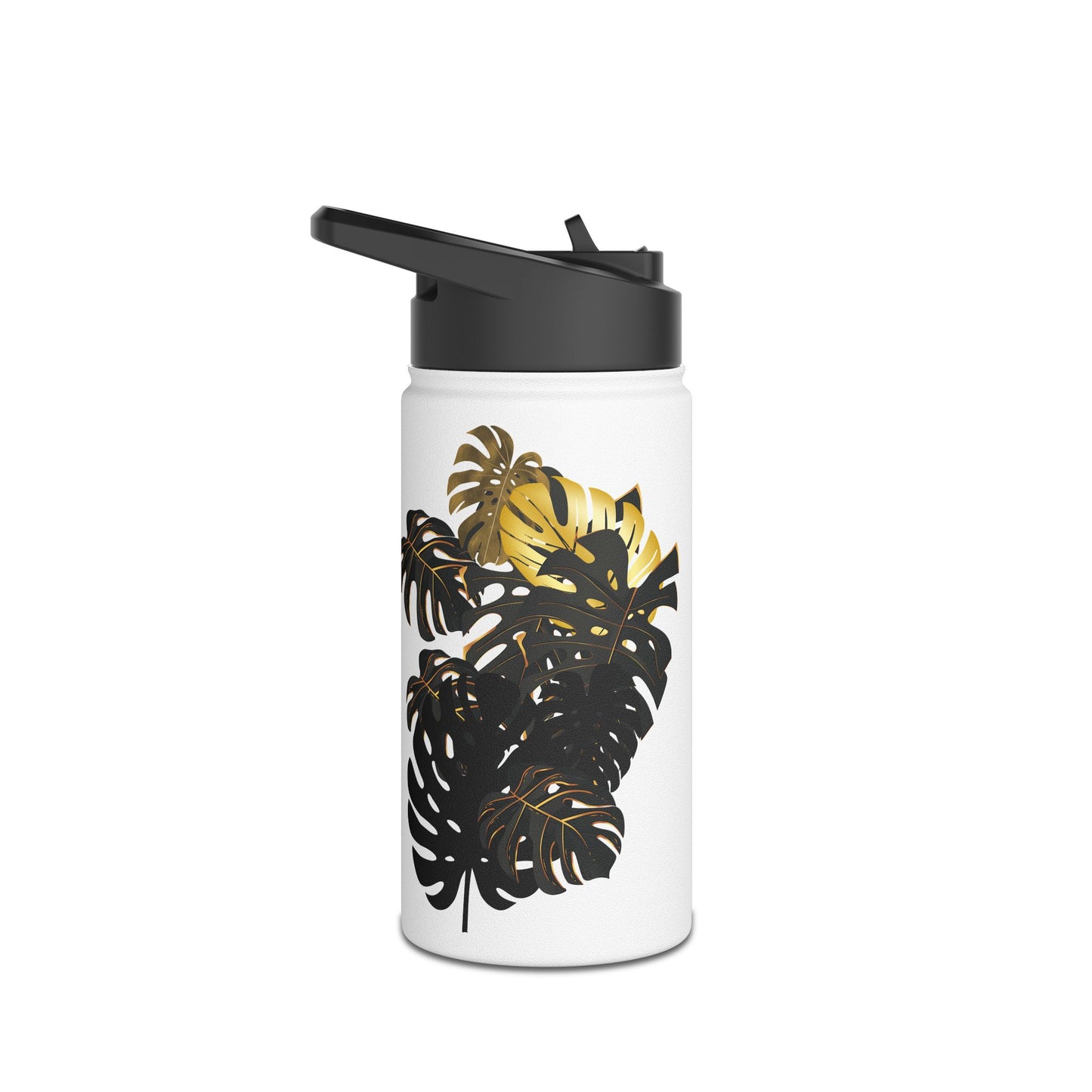 Tropical Monstera Stainless Steel Water Bottle - Eco-Friendly Travel Mug, Tropical Plant Gift, Outdoor Hydration, Summer Accessory