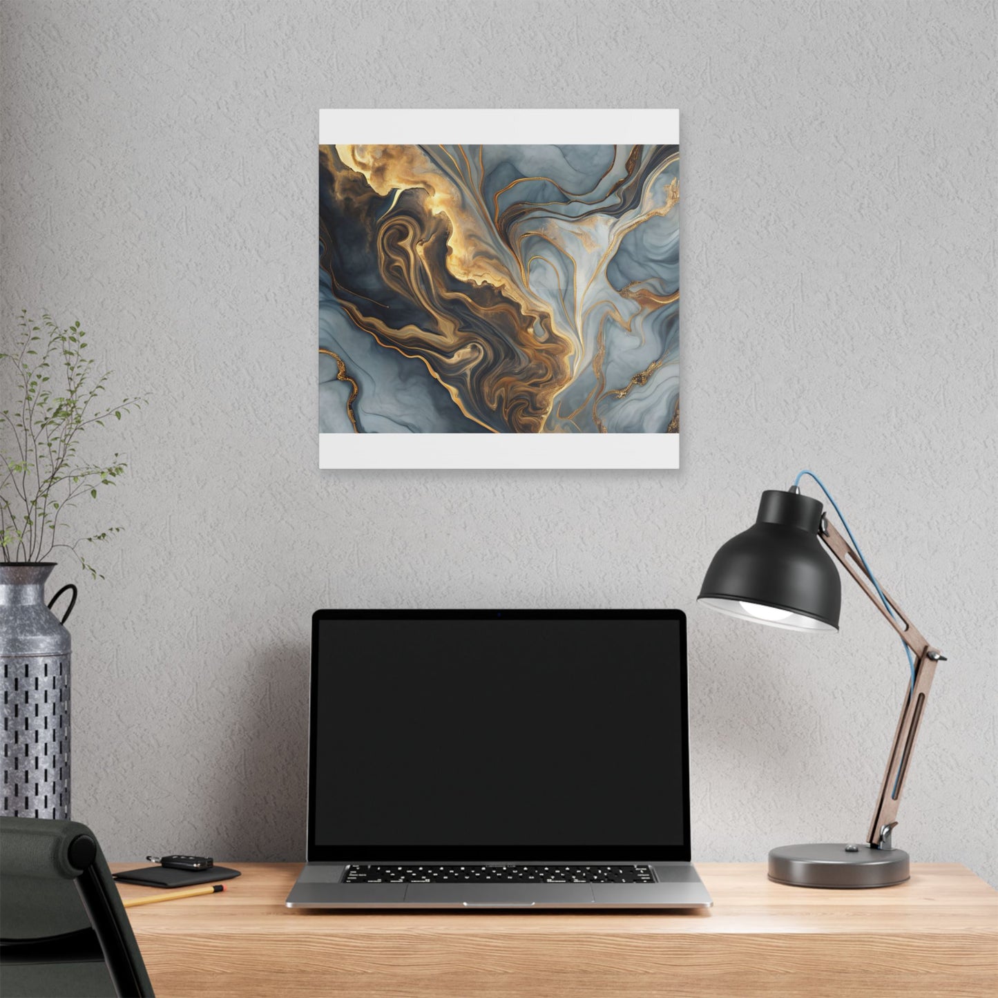 Elegant Marble Artwork, Stretched Canvas Wall Art, Modern Home Decor, Abstract Design, Art for Living Room, Gift for Art Lovers