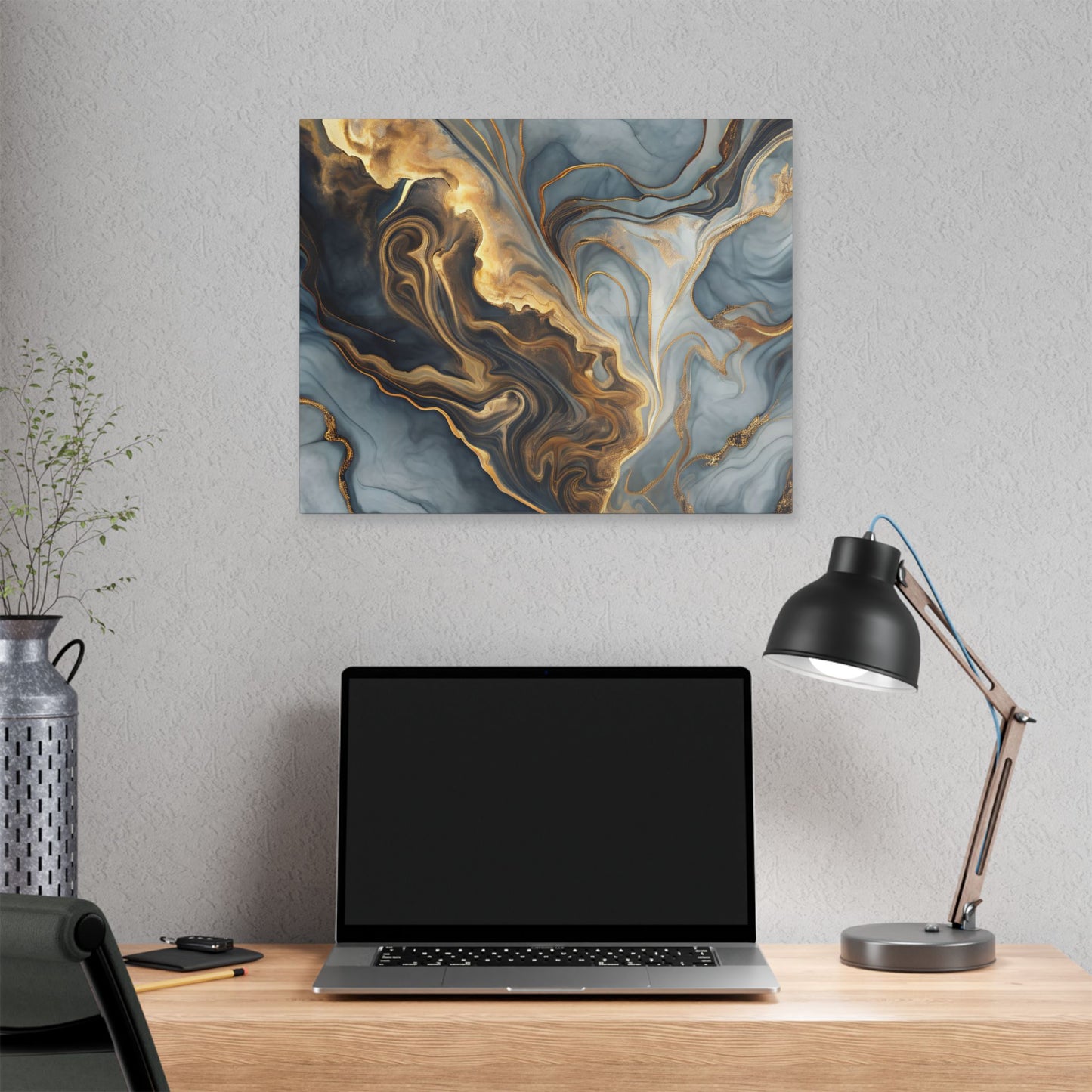 Elegant Marble Artwork, Stretched Canvas Wall Art, Modern Home Decor, Abstract Design, Art for Living Room, Gift for Art Lovers