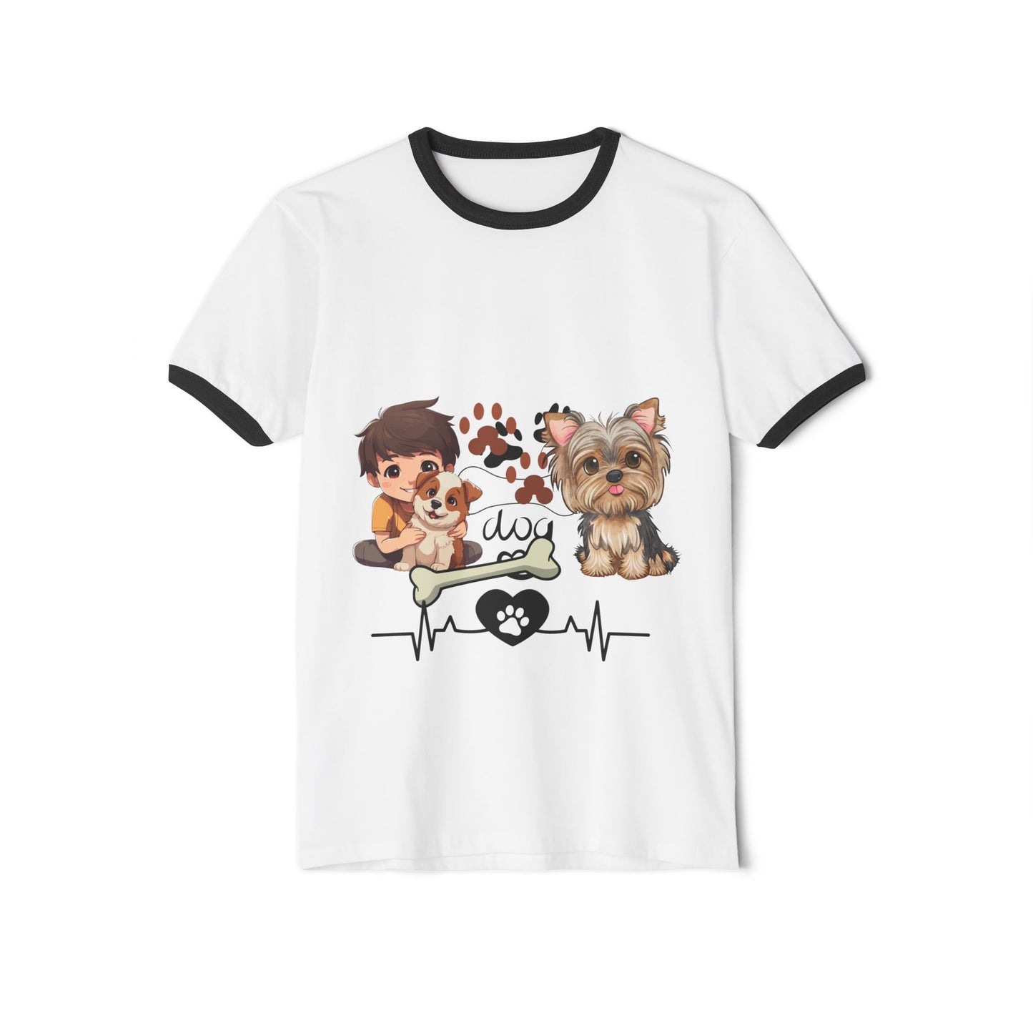 Whimsical Pet Lover's Ringer T-Shirt, Cute Animal Tee, Inspirational Dog Shirt, Vintage Style Cotton Top, Funny Gift for Dog Lovers