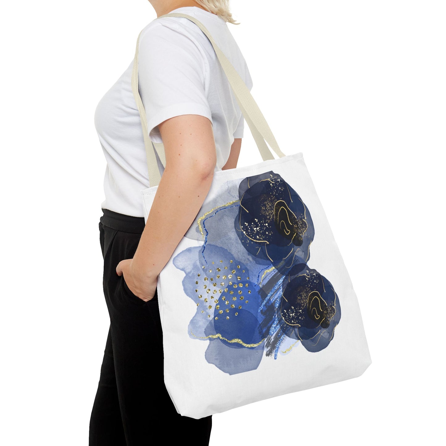 Elegant Floral Tote Bag, AOP Bag, Reusable Grocery Bag, Chic Everyday Tote, Gift for Her, Stylish Beach Bag