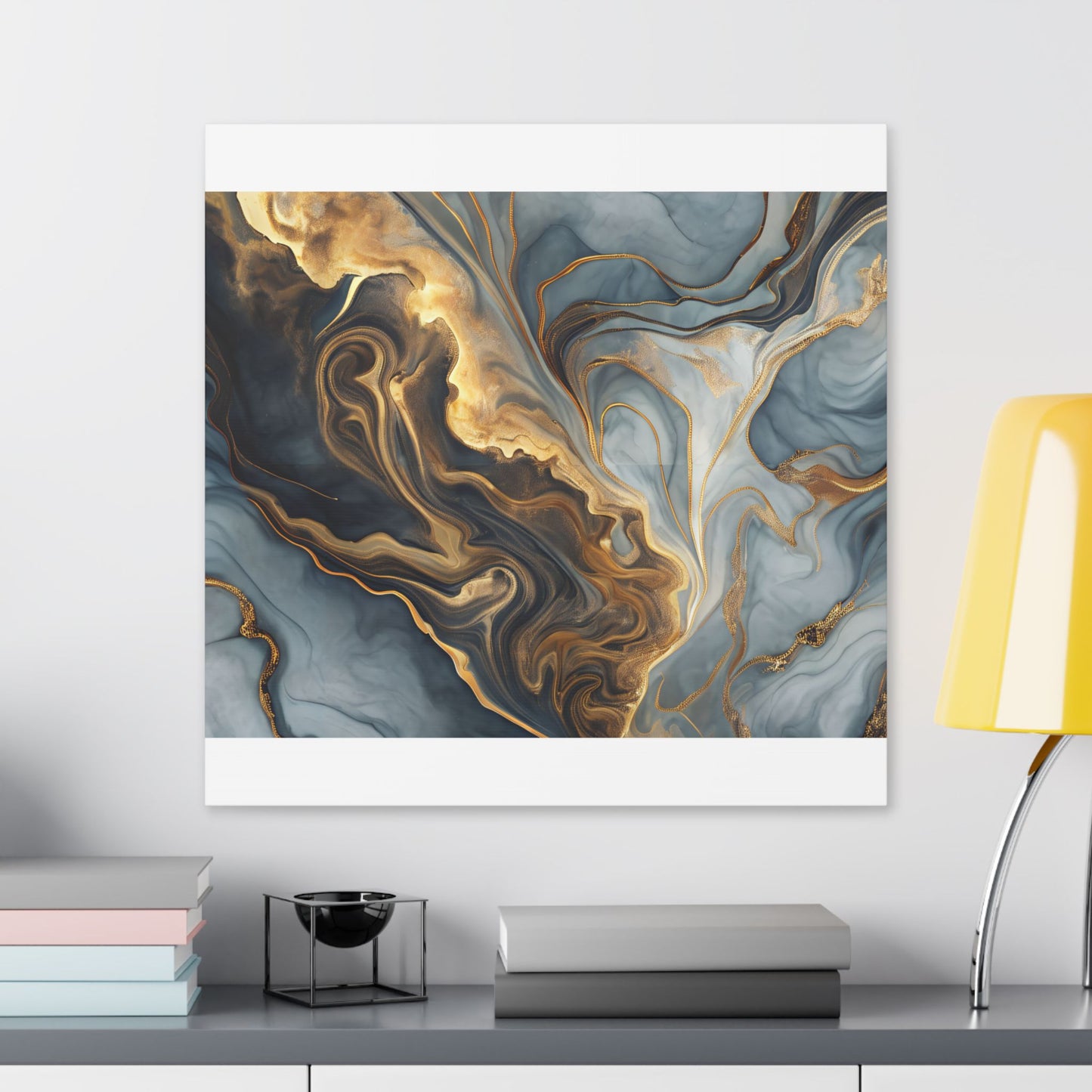 Elegant Marble Artwork, Stretched Canvas Wall Art, Modern Home Decor, Abstract Design, Art for Living Room, Gift for Art Lovers