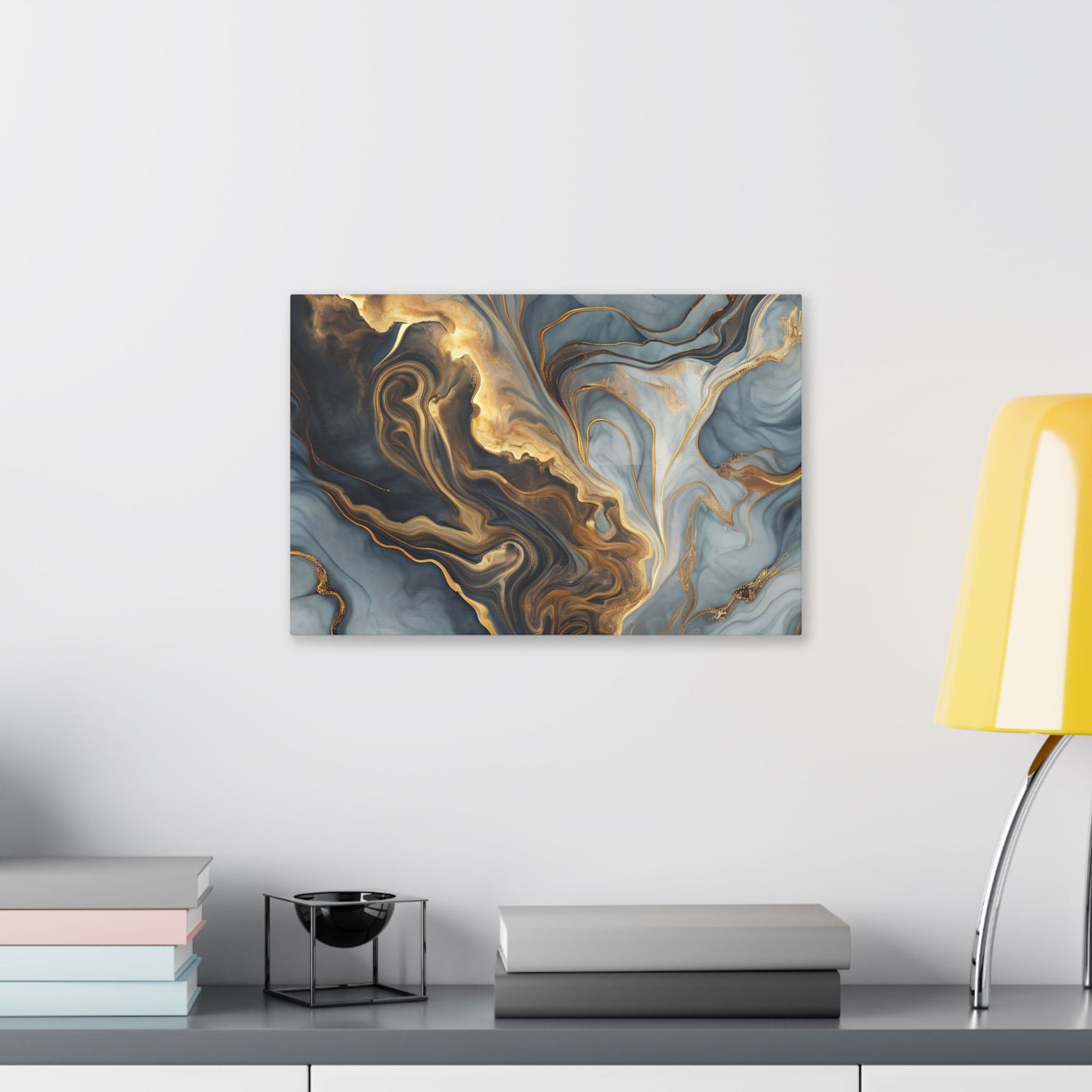Elegant Marble Artwork, Stretched Canvas Wall Art, Modern Home Decor, Abstract Design, Art for Living Room, Gift for Art Lovers