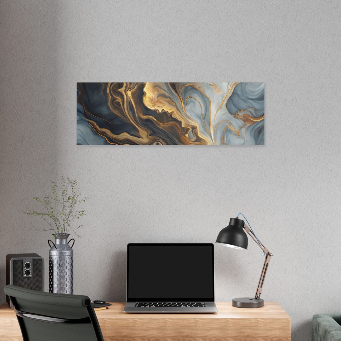 Elegant Marble Artwork, Stretched Canvas Wall Art, Modern Home Decor, Abstract Design, Art for Living Room, Gift for Art Lovers