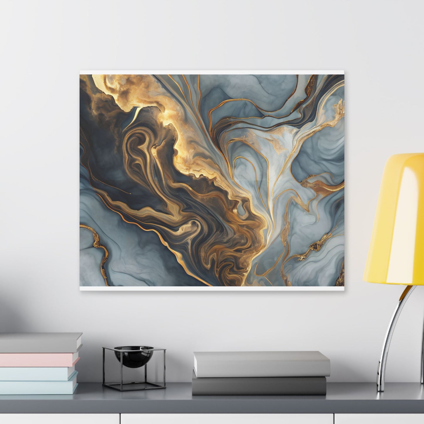 Elegant Marble Artwork, Stretched Canvas Wall Art, Modern Home Decor, Abstract Design, Art for Living Room, Gift for Art Lovers