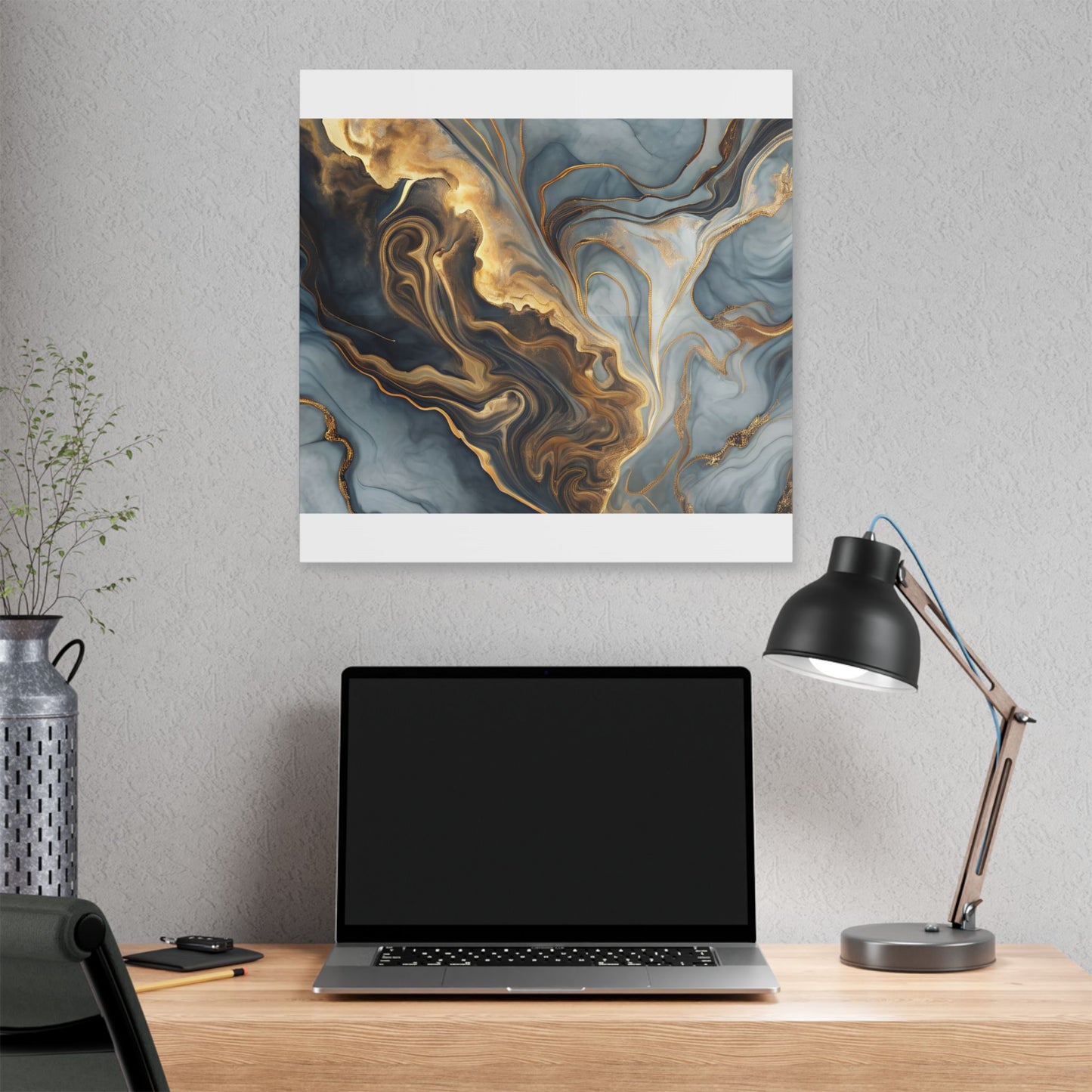 Elegant Marble Artwork, Stretched Canvas Wall Art, Modern Home Decor, Abstract Design, Art for Living Room, Gift for Art Lovers