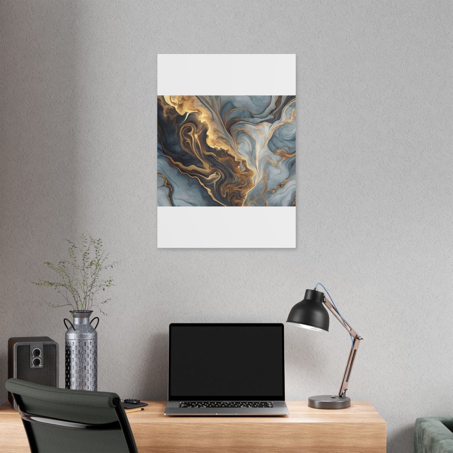 Elegant Marble Artwork, Stretched Canvas Wall Art, Modern Home Decor, Abstract Design, Art for Living Room, Gift for Art Lovers