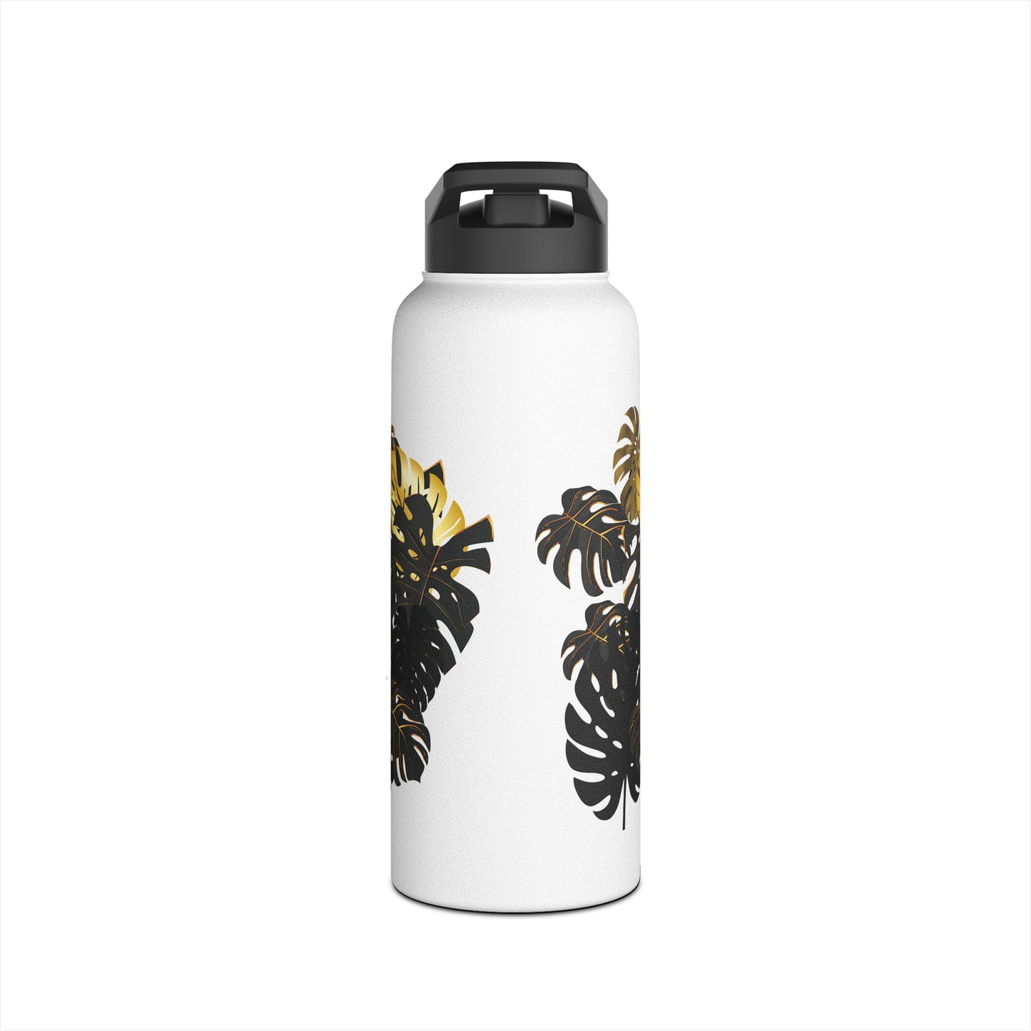 Tropical Monstera Stainless Steel Water Bottle - Eco-Friendly Travel Mug, Tropical Plant Gift, Outdoor Hydration, Summer Accessory