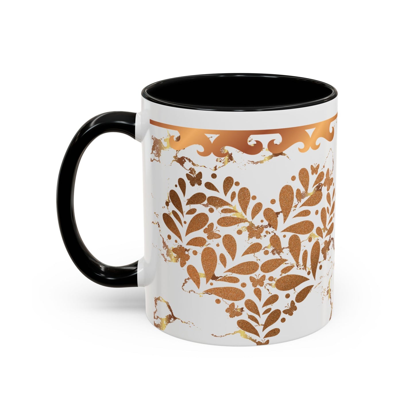 Elegant Floral Coffee Mug with Black Trim | Perfect for Home, Office, Gift Giving, Special Occasions, and Coffee Lovers