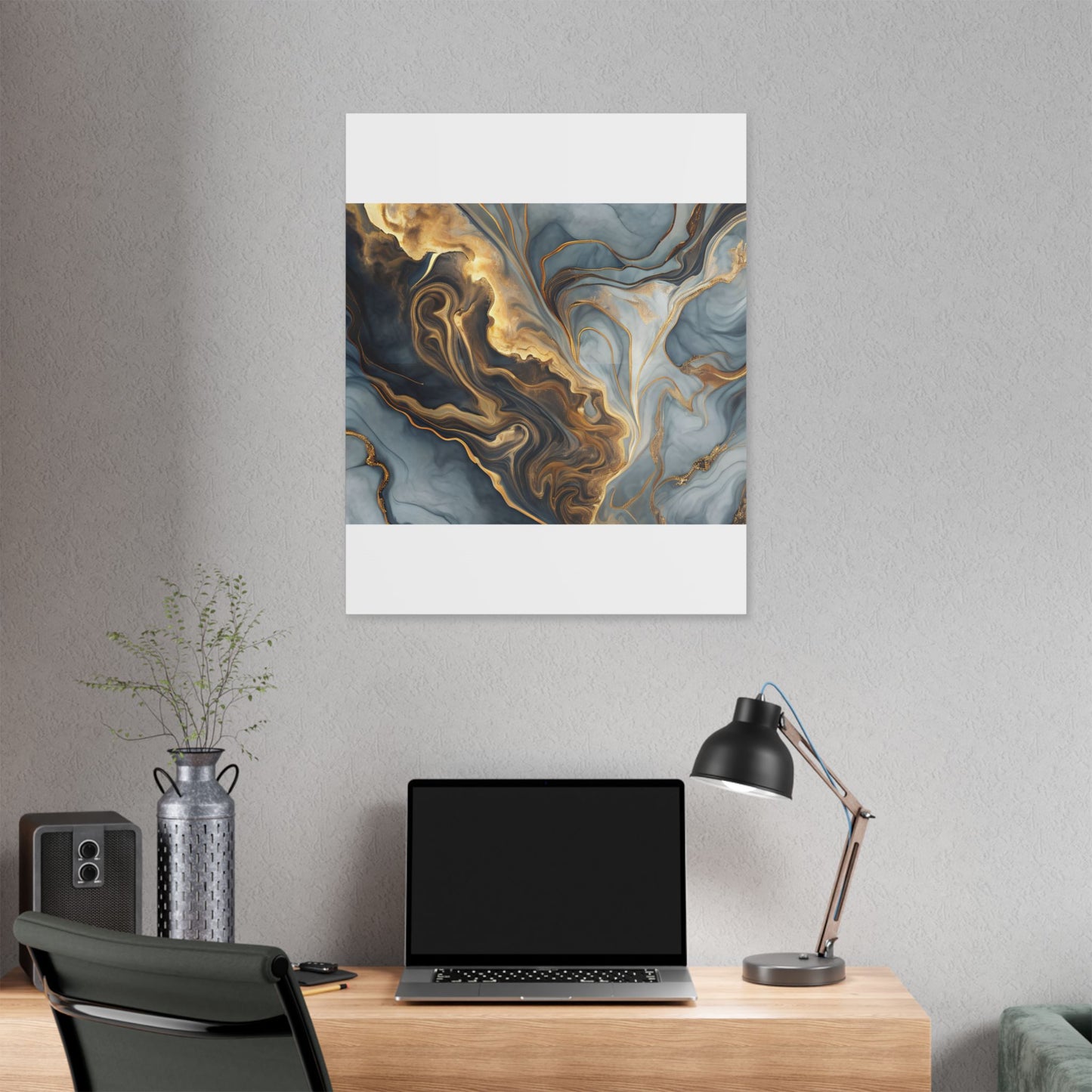 Elegant Marble Artwork, Stretched Canvas Wall Art, Modern Home Decor, Abstract Design, Art for Living Room, Gift for Art Lovers