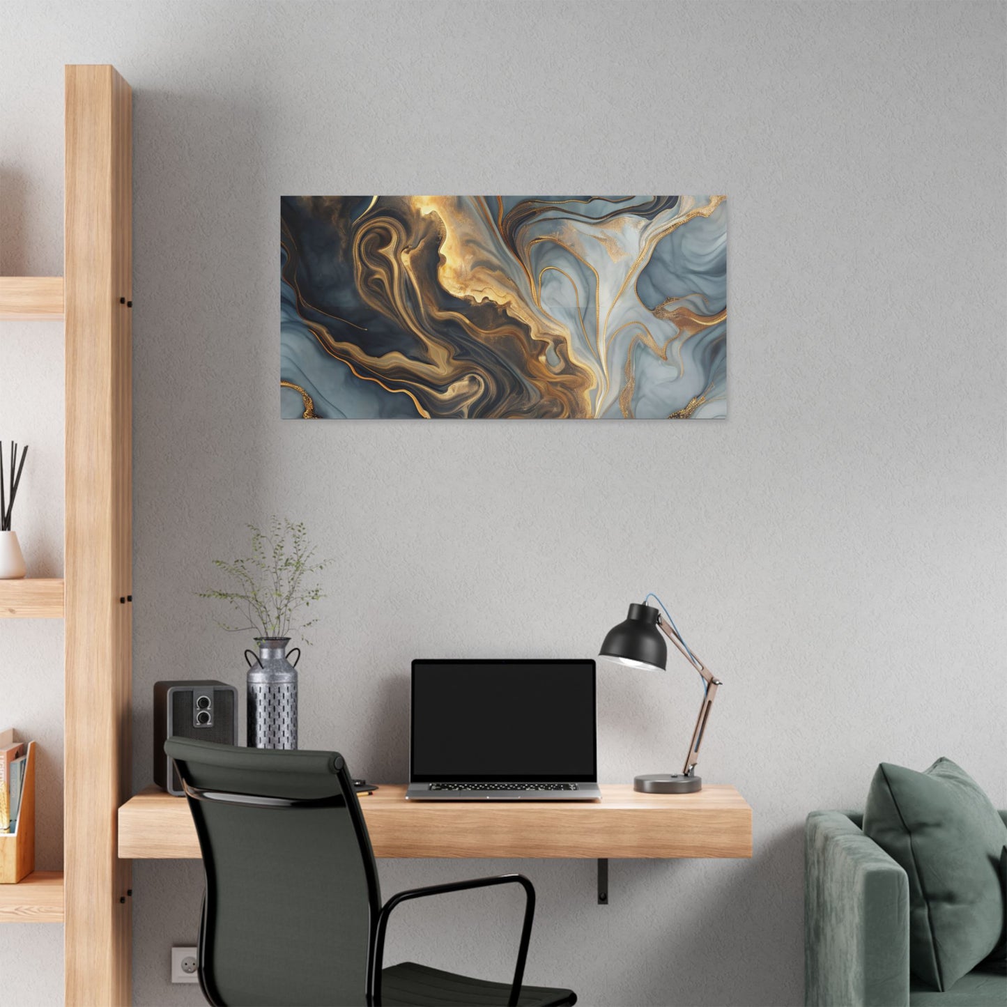 Elegant Marble Artwork, Stretched Canvas Wall Art, Modern Home Decor, Abstract Design, Art for Living Room, Gift for Art Lovers