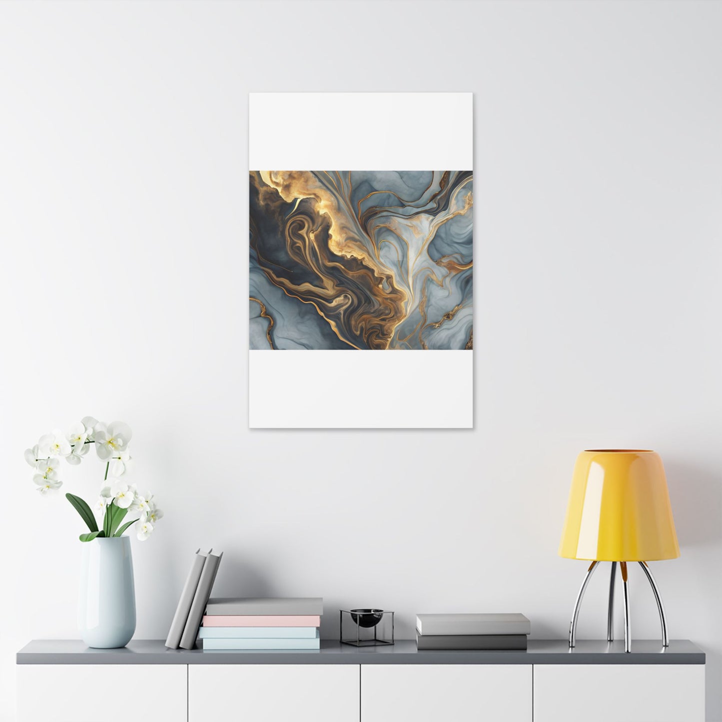Elegant Marble Artwork, Stretched Canvas Wall Art, Modern Home Decor, Abstract Design, Art for Living Room, Gift for Art Lovers