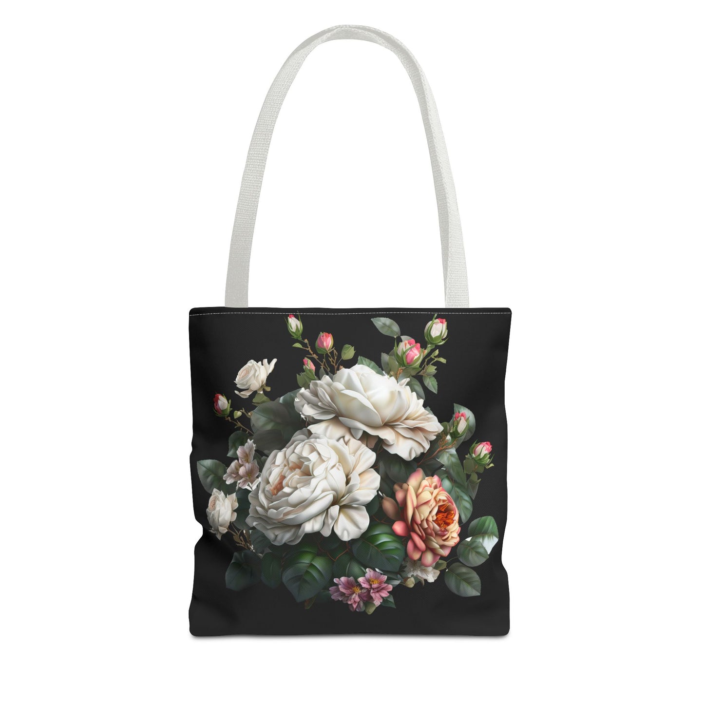 Floral Tote Bag, Stylish Reusable Shopping Bag, Black Floral Print, Perfect Gift for Her, Eco-friendly Accessory, Everyday Use