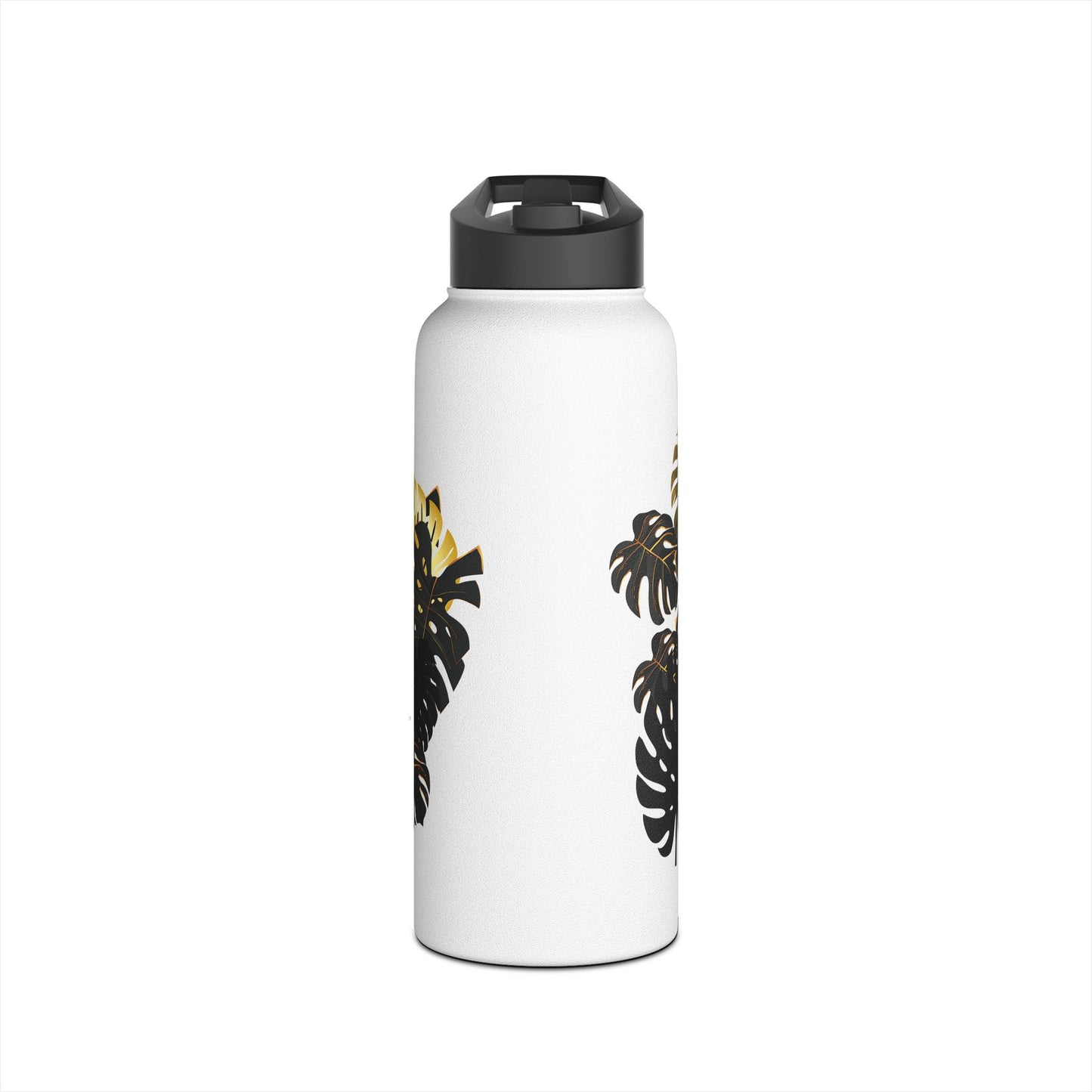 Tropical Monstera Stainless Steel Water Bottle - Eco-Friendly Travel Mug, Tropical Plant Gift, Outdoor Hydration, Summer Accessory