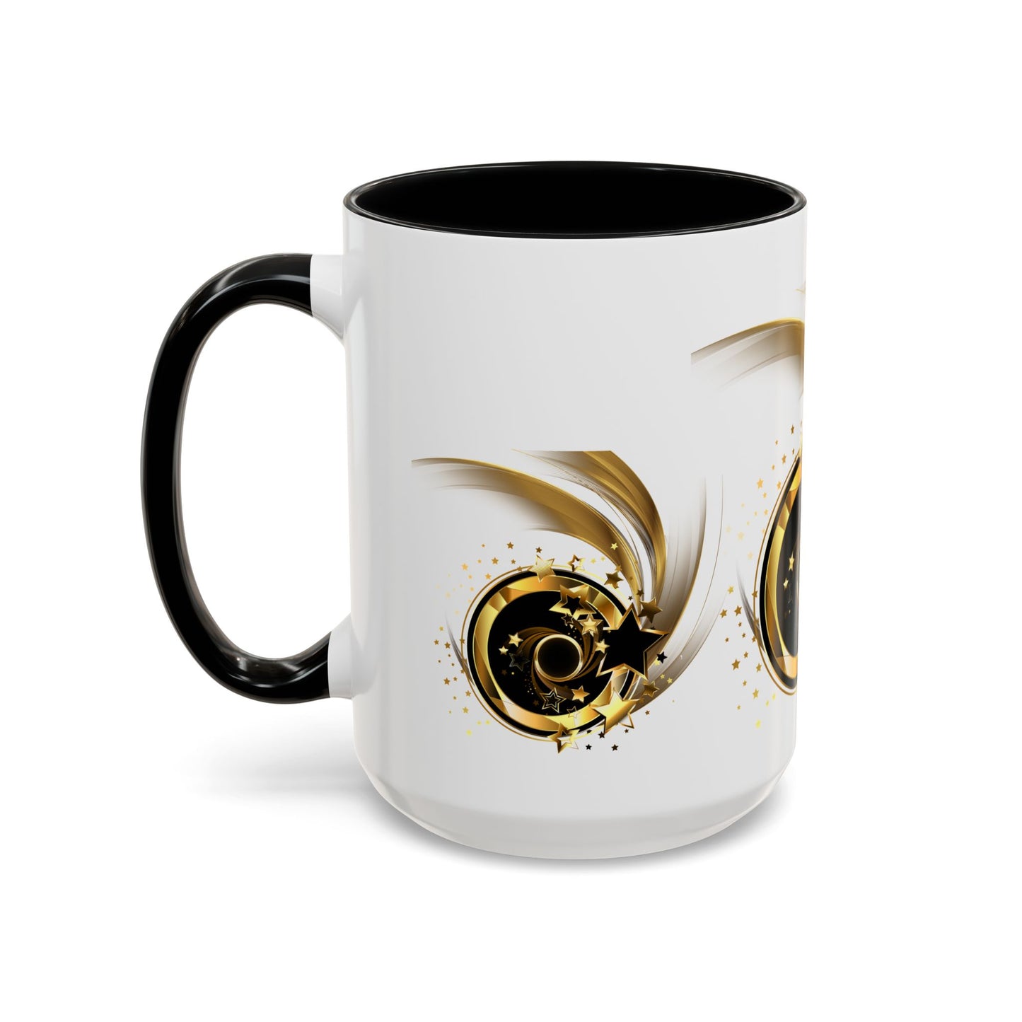 Elegant Gold Swirl Accent Coffee Mug - Perfect for Gifts, Home Decor, Office Use, Celebration, or Daily Rituals