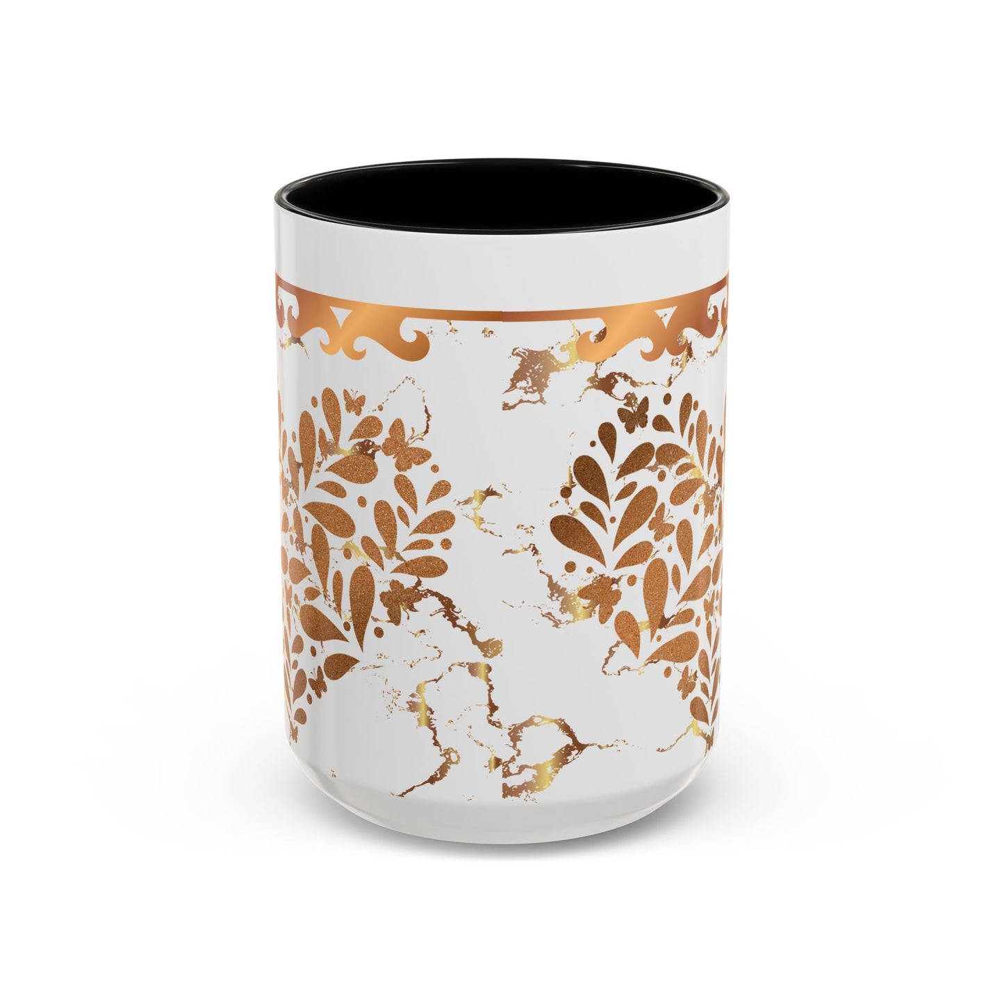 Elegant Floral Coffee Mug with Black Trim | Perfect for Home, Office, Gift Giving, Special Occasions, and Coffee Lovers