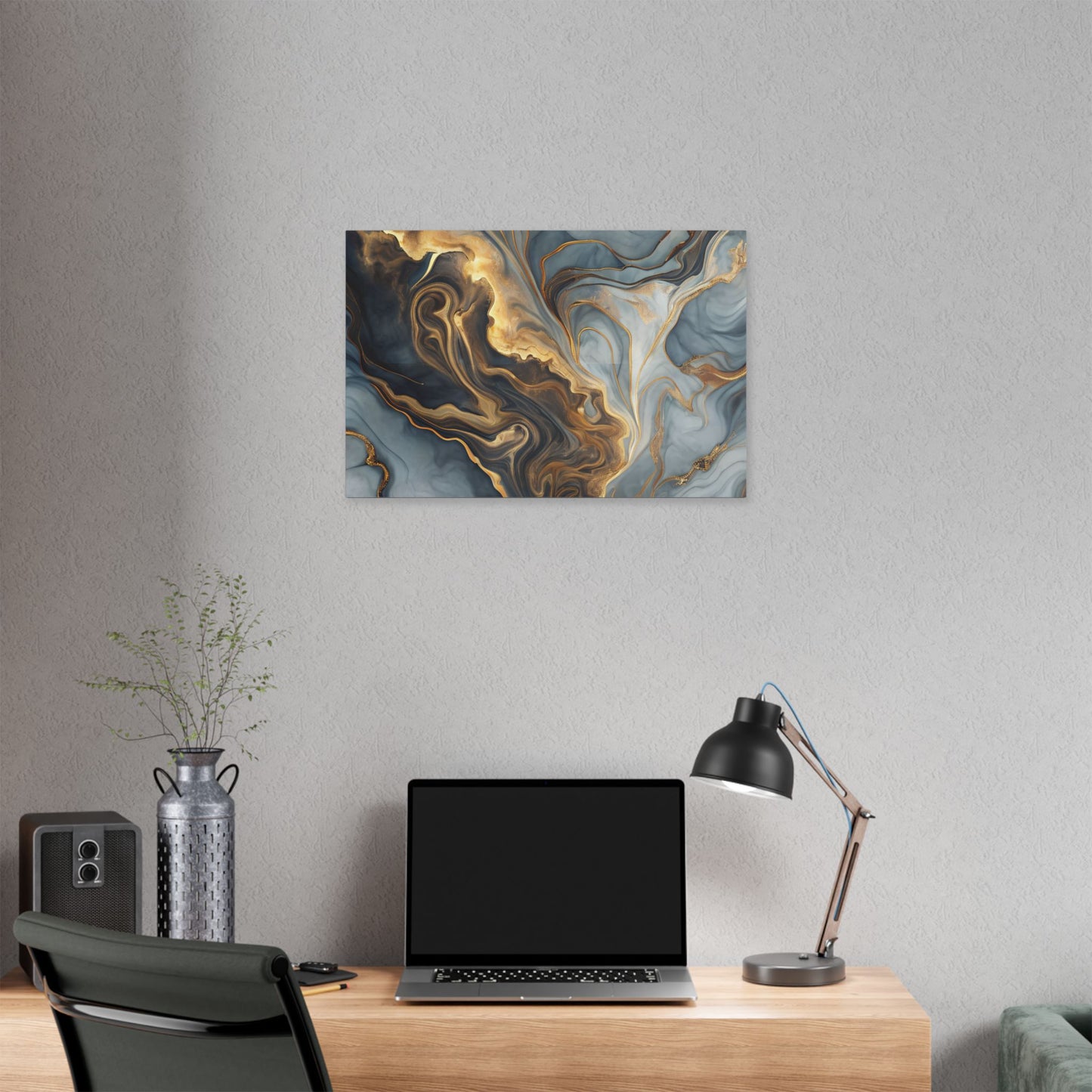 Elegant Marble Artwork, Stretched Canvas Wall Art, Modern Home Decor, Abstract Design, Art for Living Room, Gift for Art Lovers