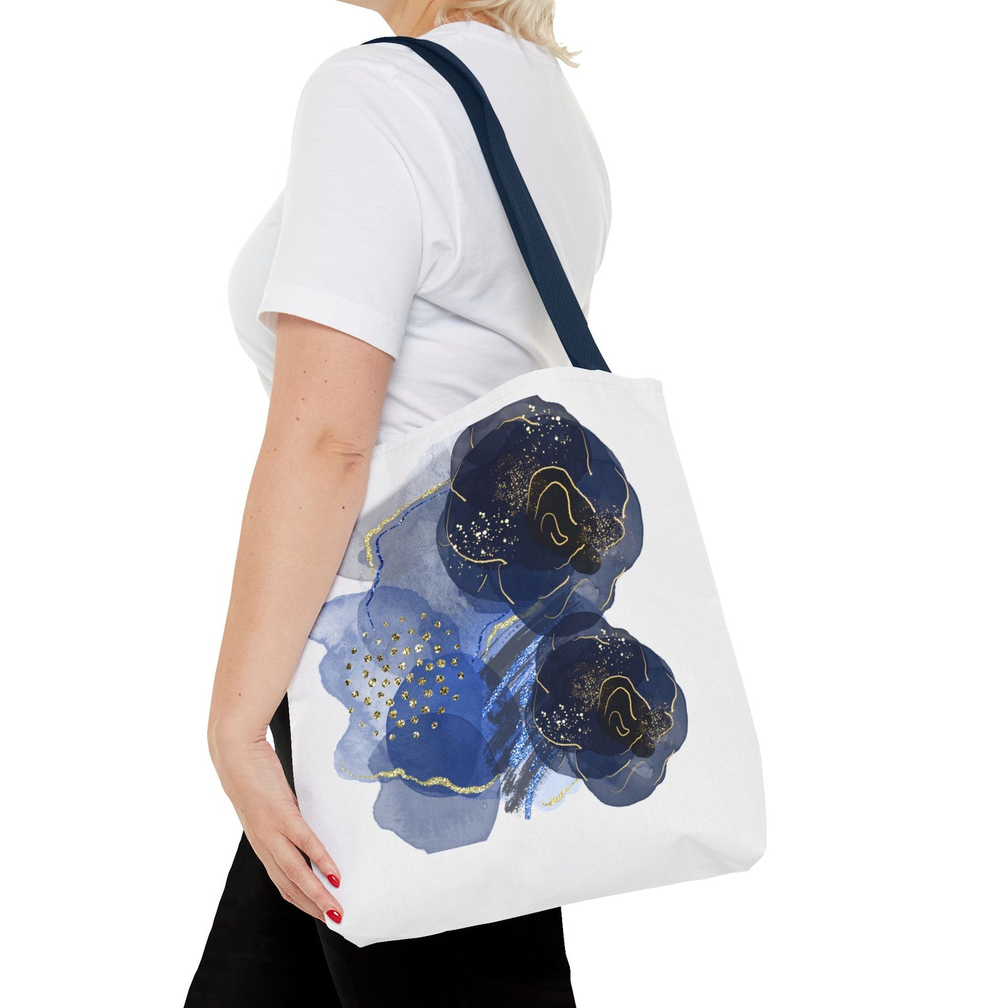 Elegant Floral Tote Bag, AOP Bag, Reusable Grocery Bag, Chic Everyday Tote, Gift for Her, Stylish Beach Bag