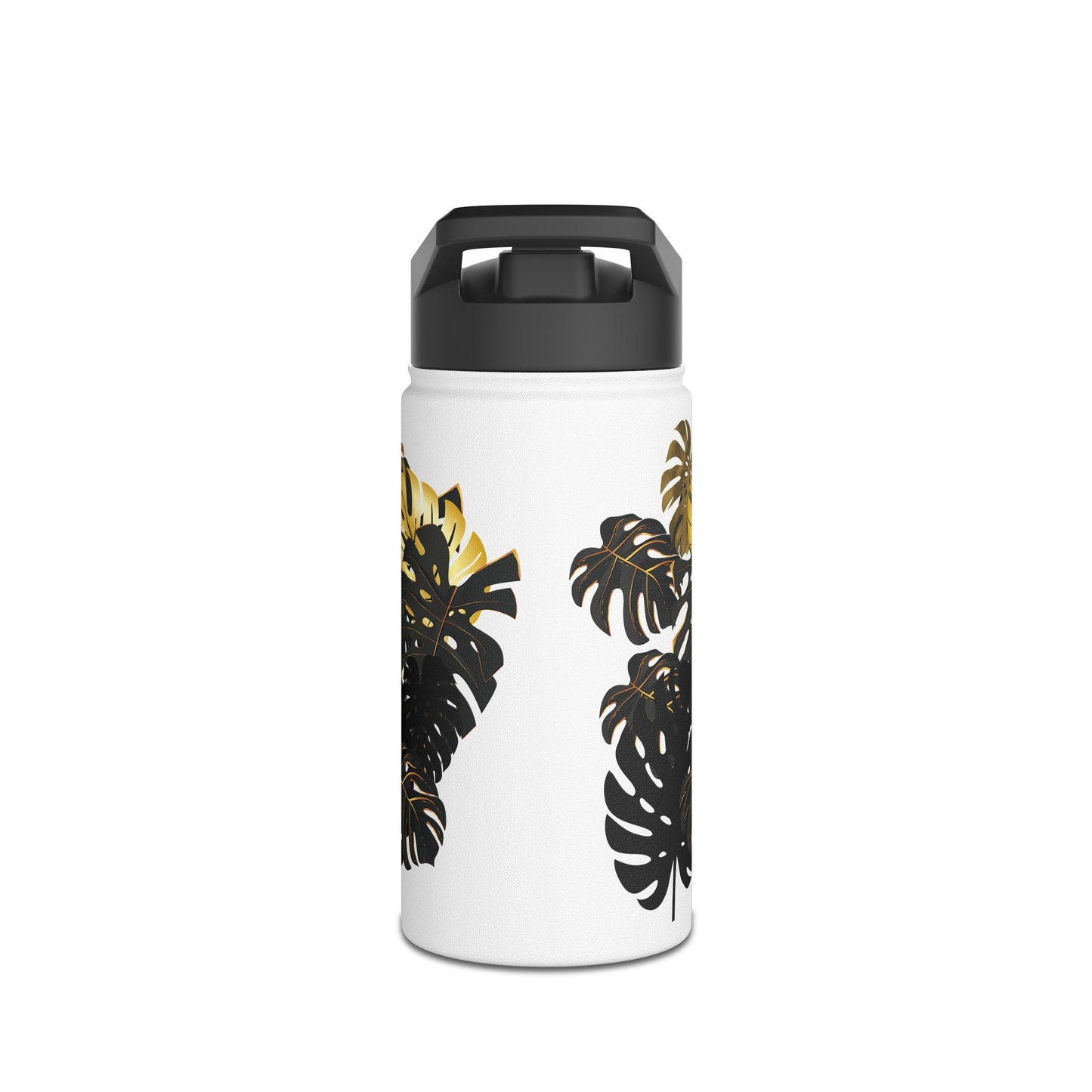 Tropical Monstera Stainless Steel Water Bottle - Eco-Friendly Travel Mug, Tropical Plant Gift, Outdoor Hydration, Summer Accessory