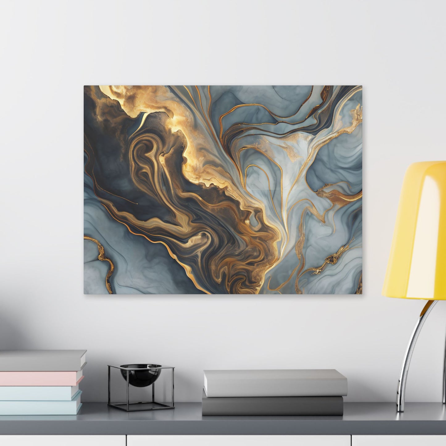 Elegant Marble Artwork, Stretched Canvas Wall Art, Modern Home Decor, Abstract Design, Art for Living Room, Gift for Art Lovers