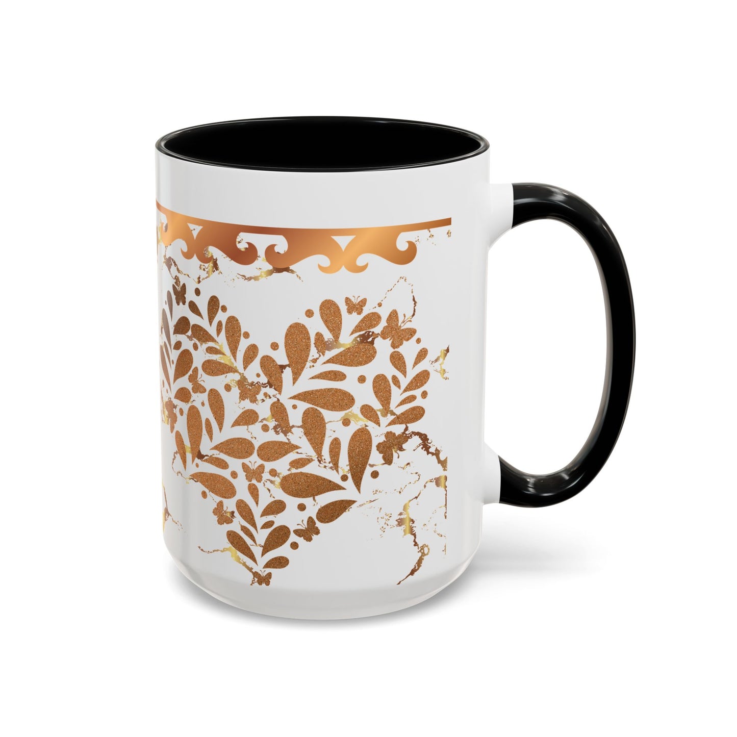 Elegant Floral Coffee Mug with Black Trim | Perfect for Home, Office, Gift Giving, Special Occasions, and Coffee Lovers