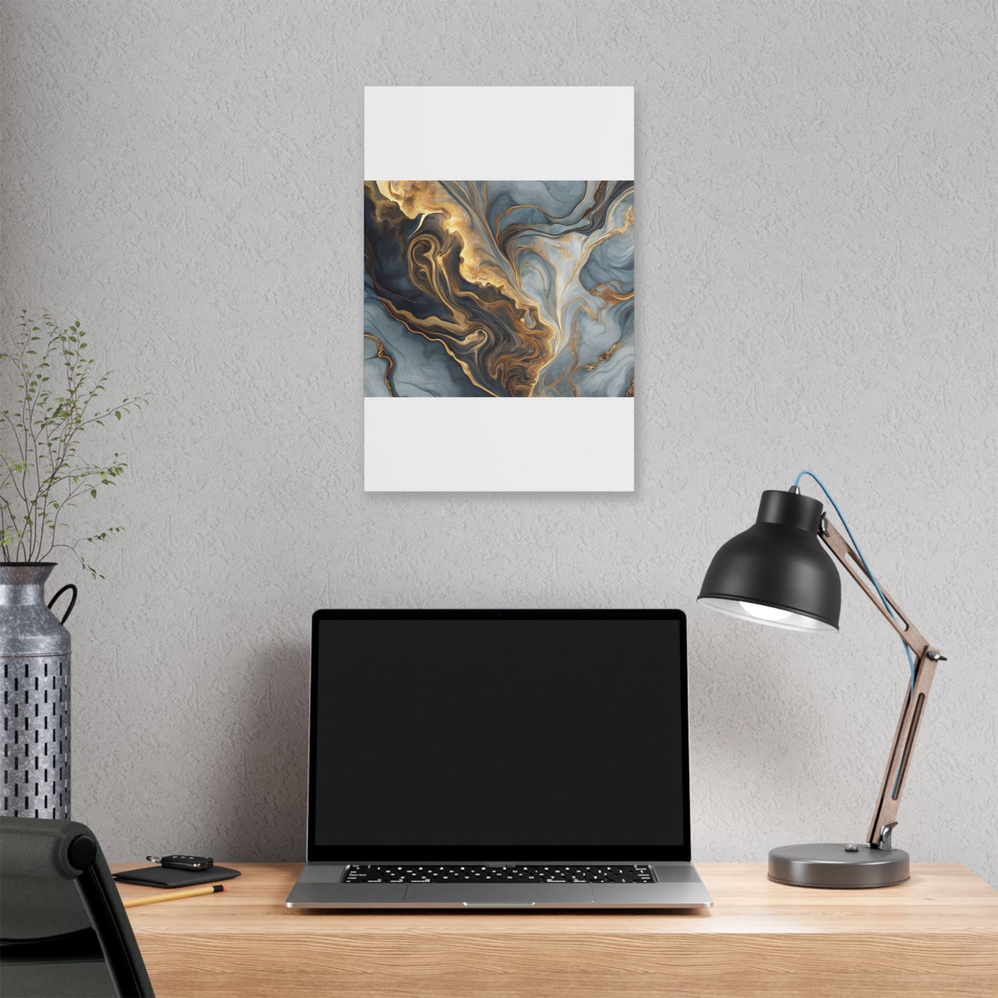 Elegant Marble Artwork, Stretched Canvas Wall Art, Modern Home Decor, Abstract Design, Art for Living Room, Gift for Art Lovers