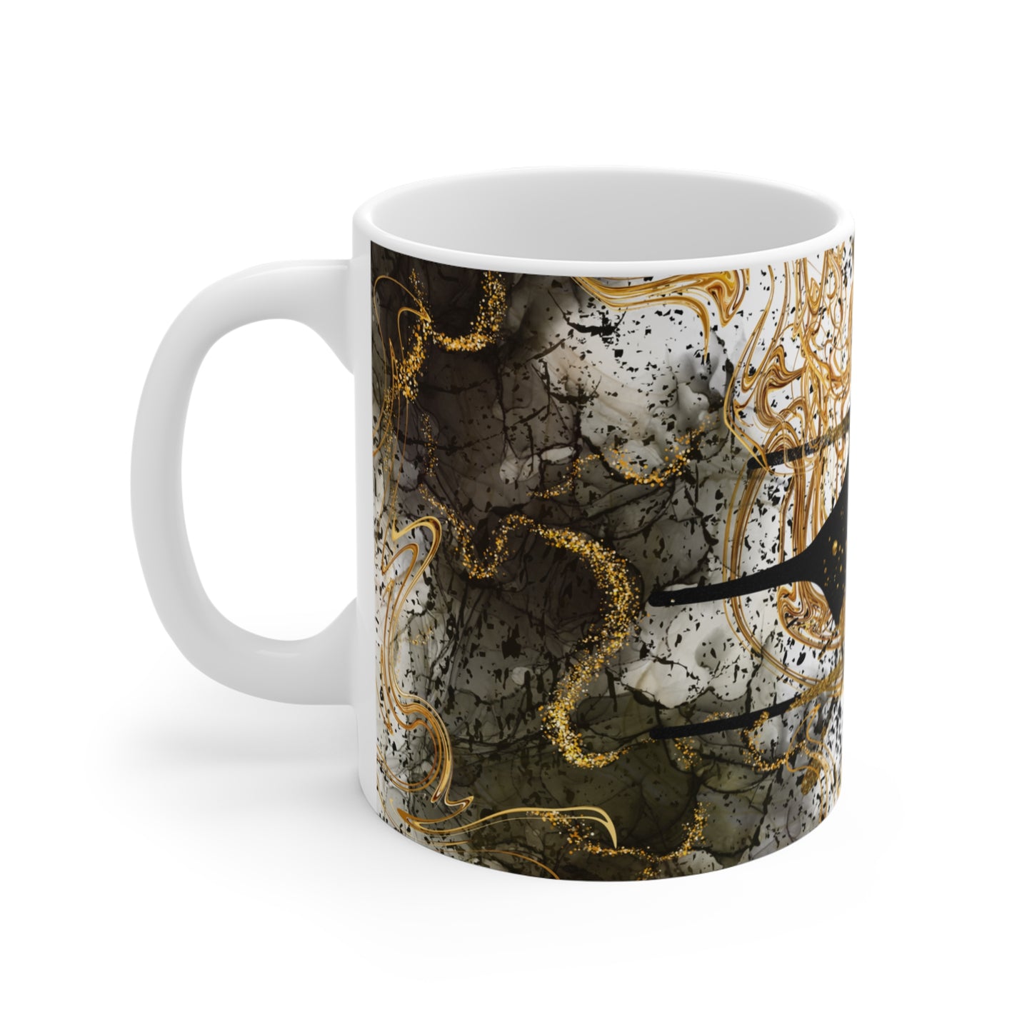 Elegant Abstract Marble Mug 11oz, Artistic Coffee Cup, Unique Gift for Art Lovers, Home Decor, Creative Tea Mug, Modern Beverage Holder