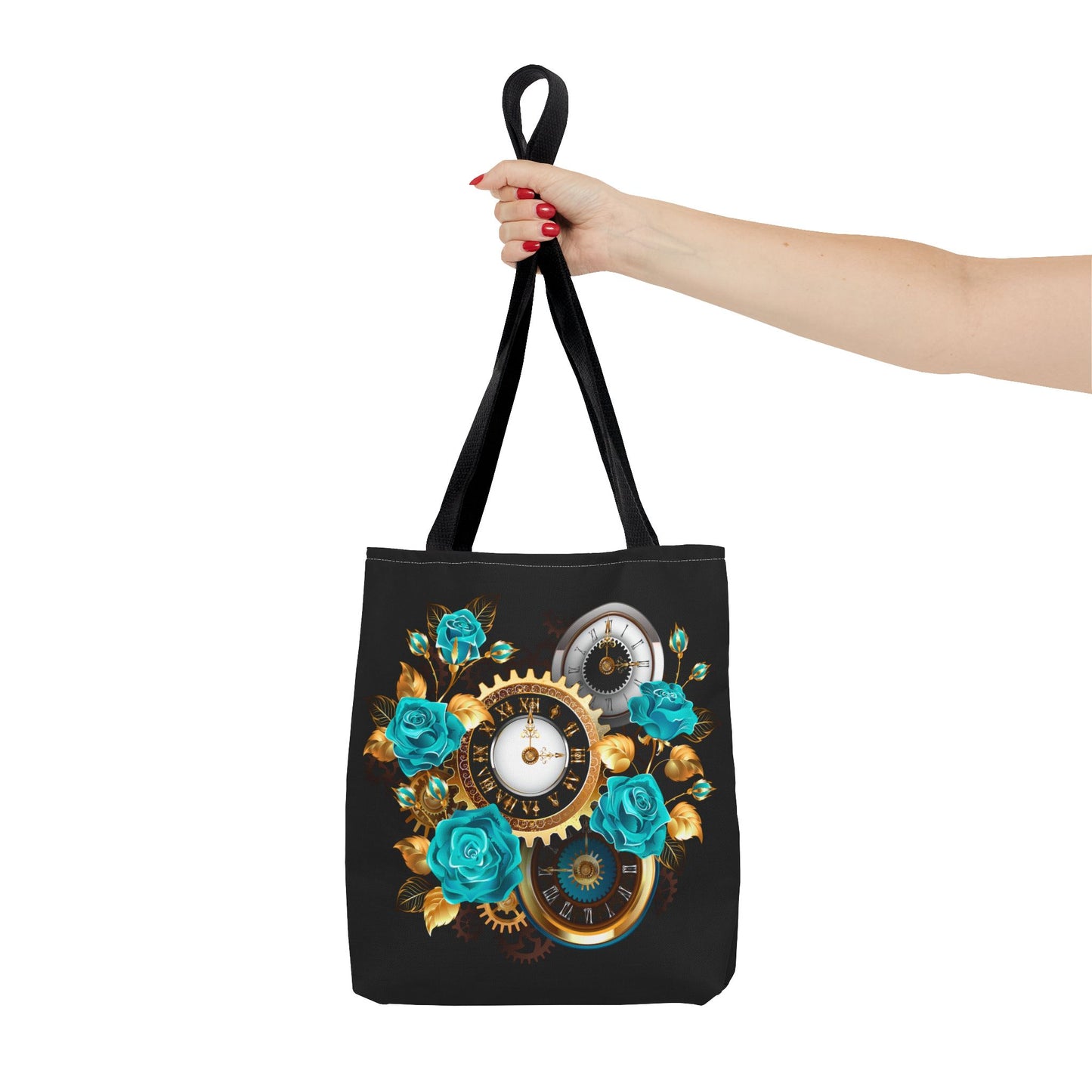 Steampunk Floral Tote Bag, Stylish Everyday Carryall, Gift for Her, Eco-Friendly Reusable Bag, Perfect for Shopping & Travel