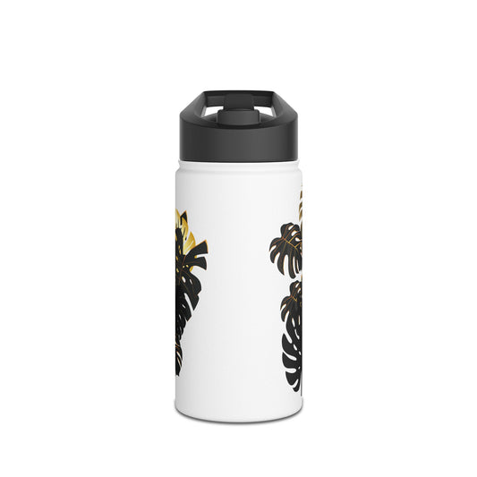 Tropical Monstera Stainless Steel Water Bottle - Eco-Friendly Travel Mug, Tropical Plant Gift, Outdoor Hydration, Summer Accessory