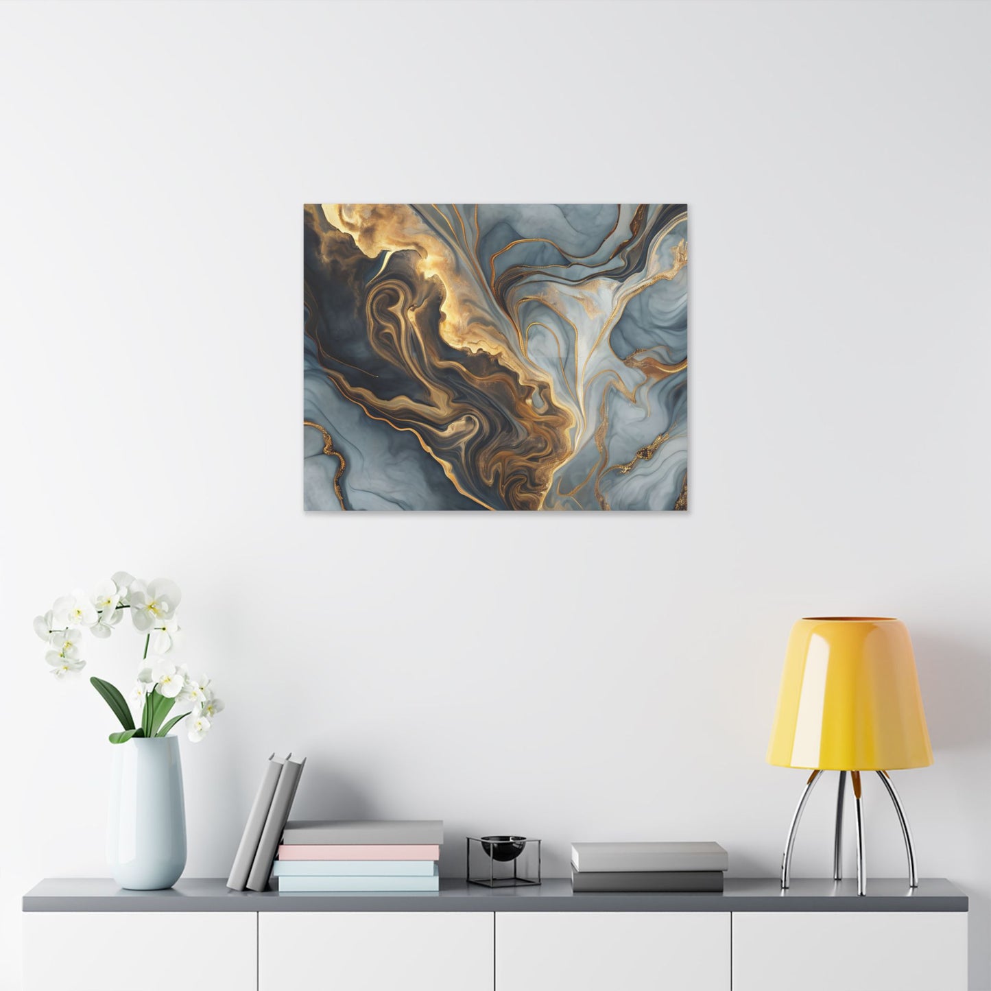 Elegant Marble Artwork, Stretched Canvas Wall Art, Modern Home Decor, Abstract Design, Art for Living Room, Gift for Art Lovers