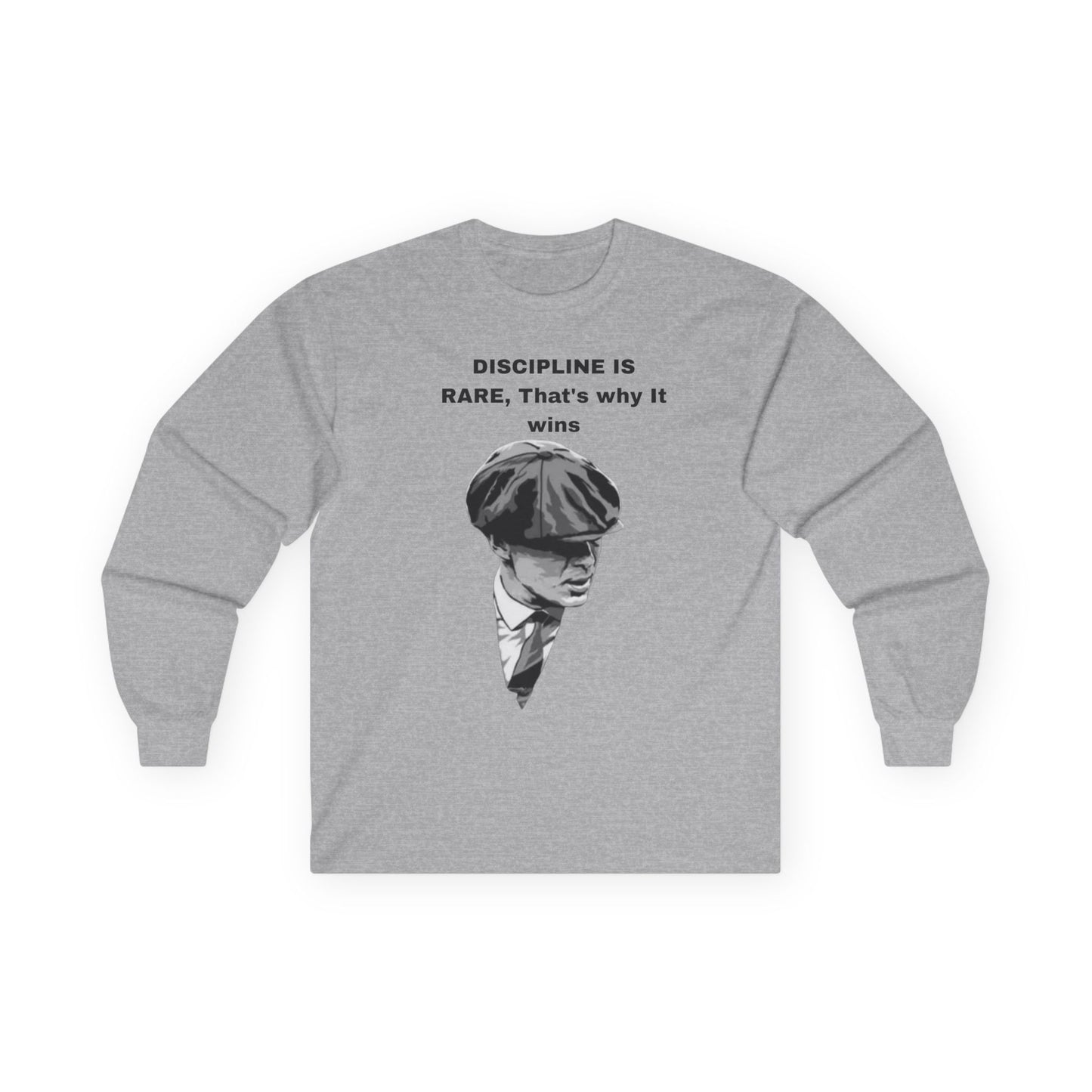 Inspirational Long Sleeve Tee - Discipline is Rare, Motivation Shirt, Gift for Students, Trendy Graphic Tee, Unisex Casual Wear