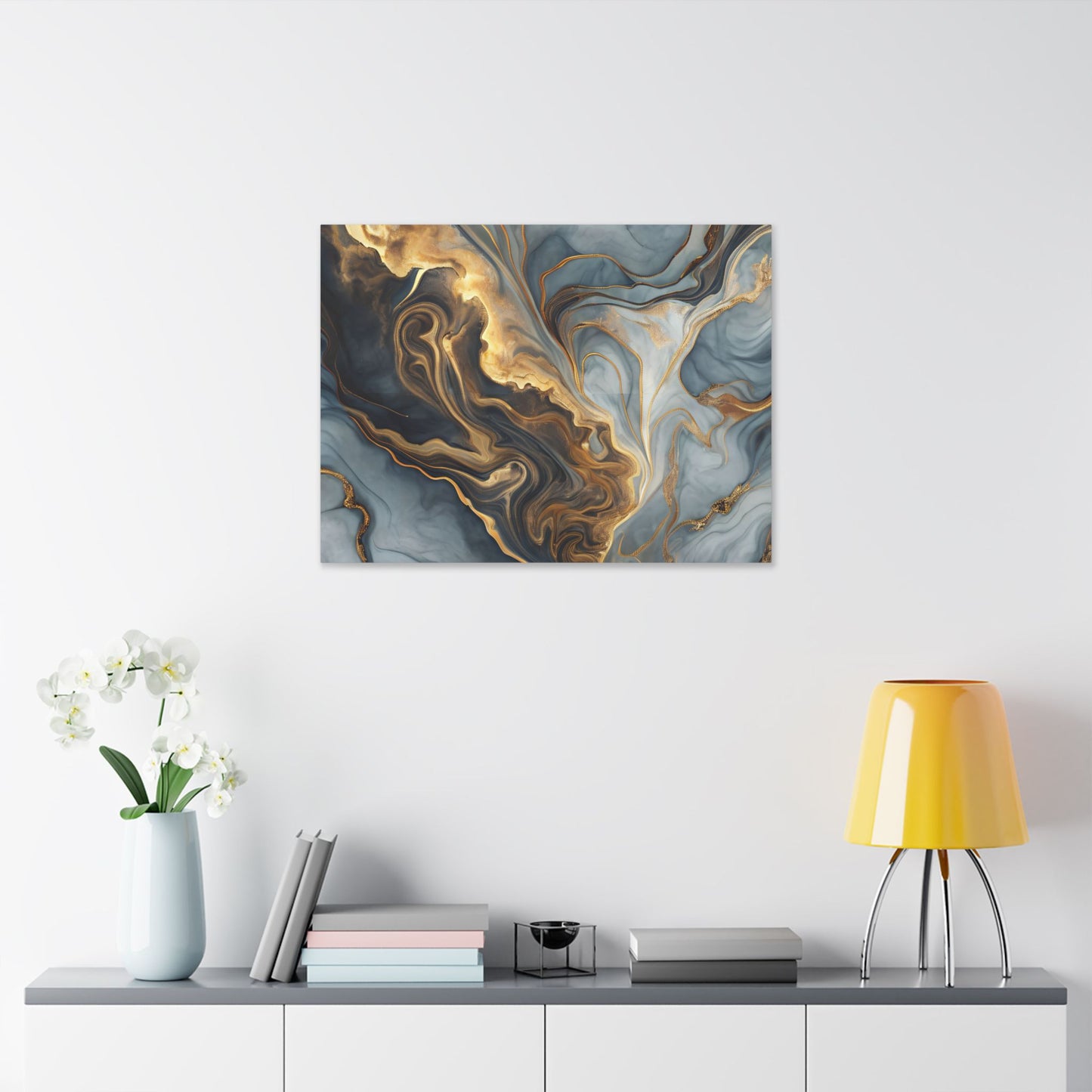 Elegant Marble Artwork, Stretched Canvas Wall Art, Modern Home Decor, Abstract Design, Art for Living Room, Gift for Art Lovers