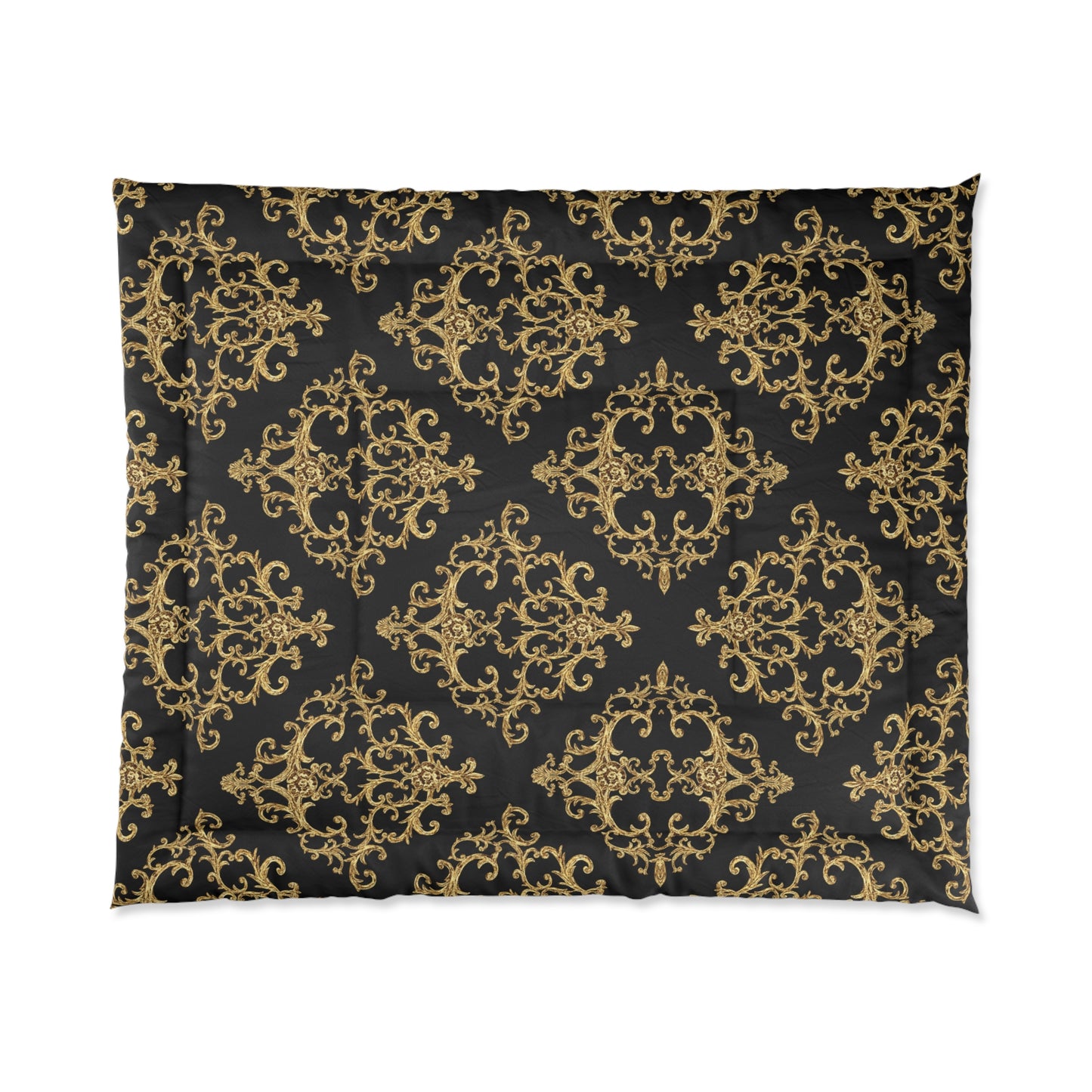 Elegant Gold & Black Comforter Set, Luxurious Bedding, Boho Home Decor, Stylish Bedroom Makeover, Cozy Gift Idea