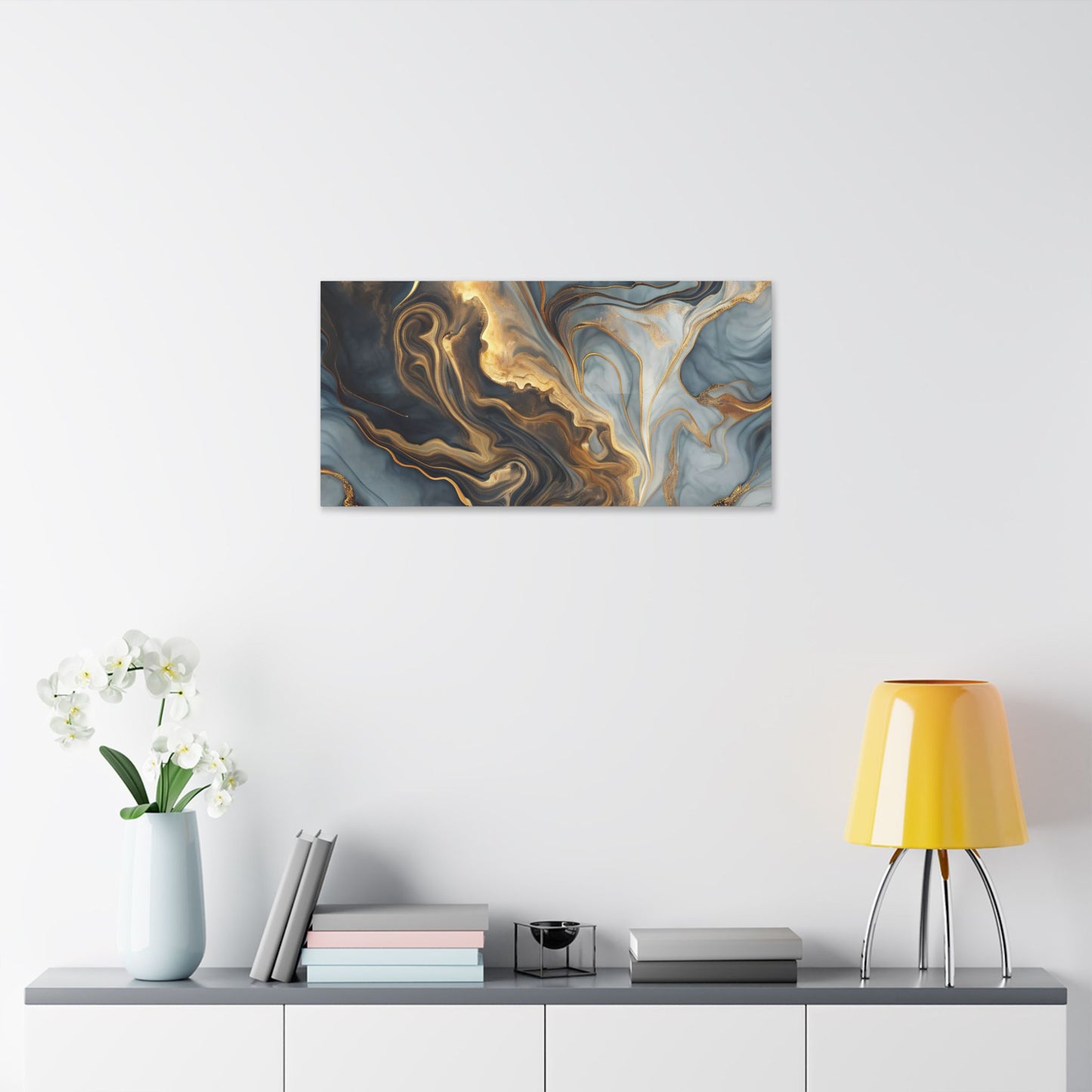 Elegant Marble Artwork, Stretched Canvas Wall Art, Modern Home Decor, Abstract Design, Art for Living Room, Gift for Art Lovers