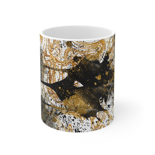 Elegant Abstract Marble Mug 11oz, Artistic Coffee Cup, Unique Gift for Art Lovers, Home Decor, Creative Tea Mug, Modern Beverage Holder