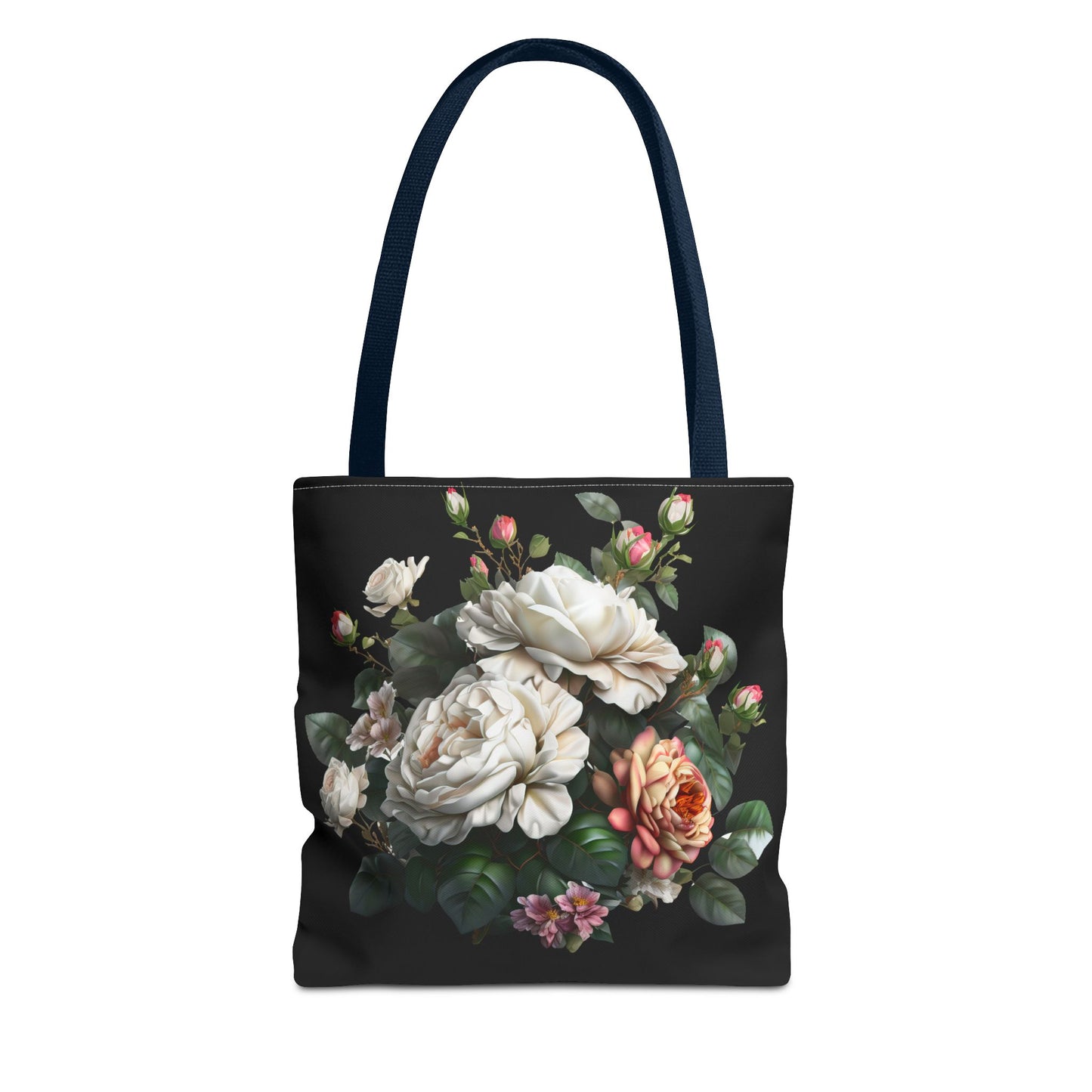Floral Tote Bag, Stylish Reusable Shopping Bag, Black Floral Print, Perfect Gift for Her, Eco-friendly Accessory, Everyday Use