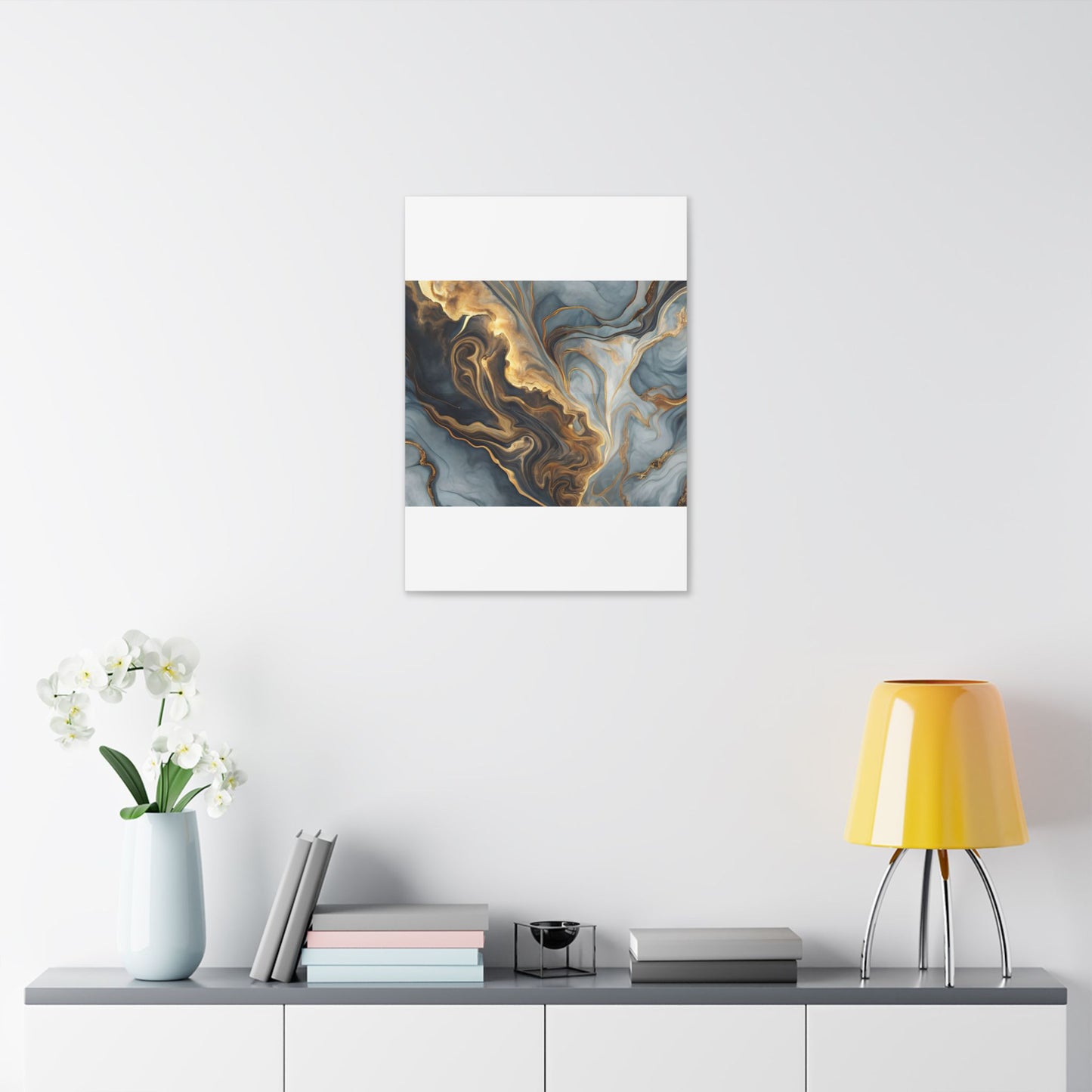 Elegant Marble Artwork, Stretched Canvas Wall Art, Modern Home Decor, Abstract Design, Art for Living Room, Gift for Art Lovers