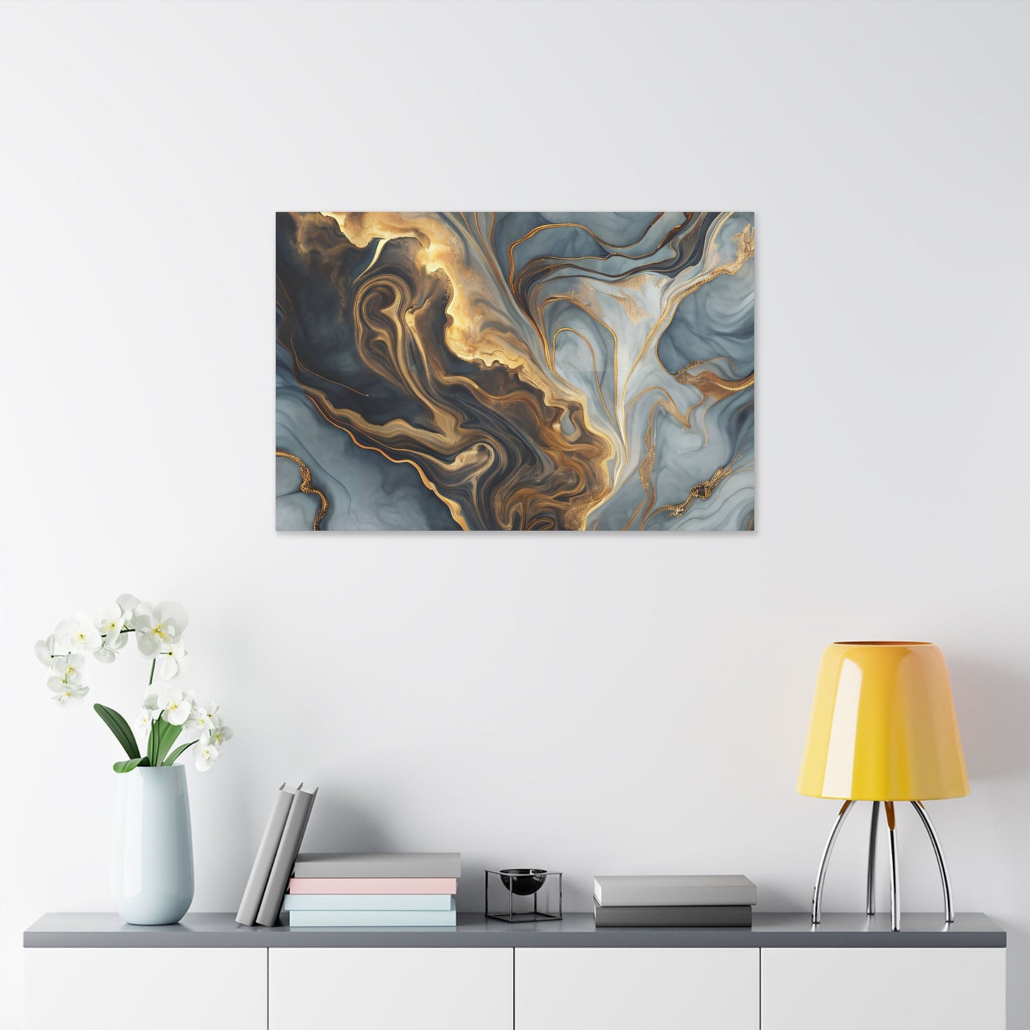 Elegant Marble Artwork, Stretched Canvas Wall Art, Modern Home Decor, Abstract Design, Art for Living Room, Gift for Art Lovers