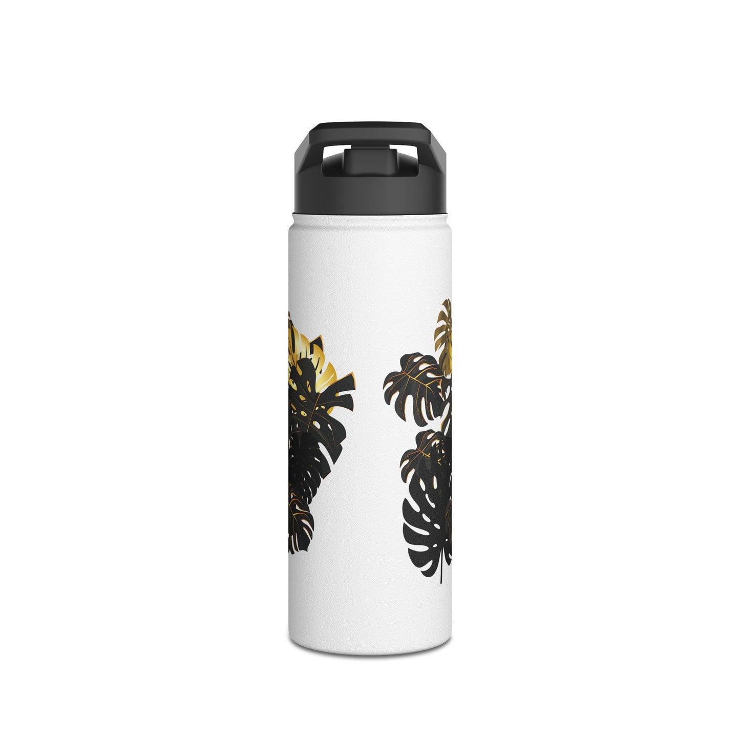 Tropical Monstera Stainless Steel Water Bottle - Eco-Friendly Travel Mug, Tropical Plant Gift, Outdoor Hydration, Summer Accessory