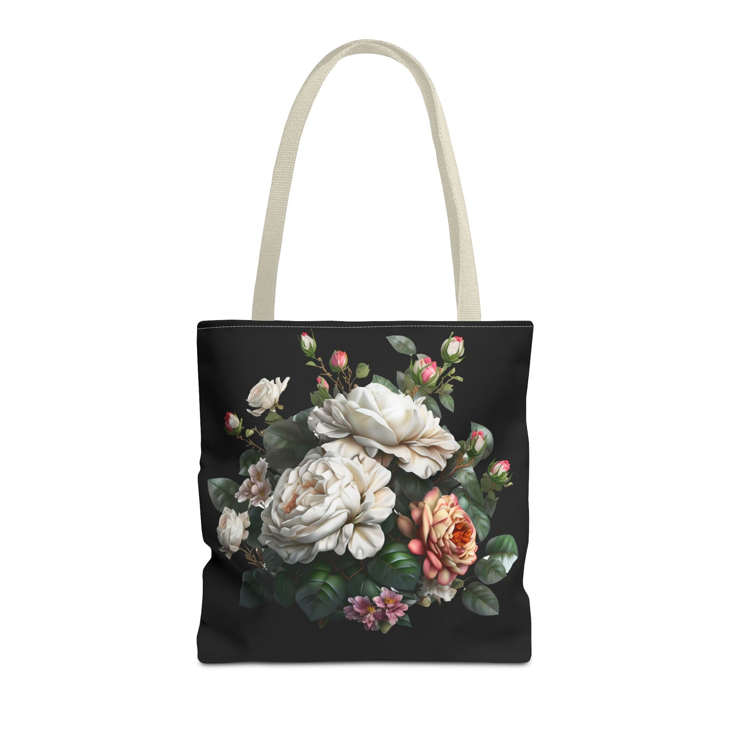 Floral Tote Bag, Stylish Reusable Shopping Bag, Black Floral Print, Perfect Gift for Her, Eco-friendly Accessory, Everyday Use