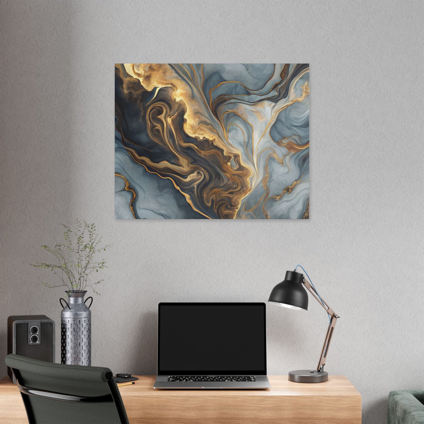 Elegant Marble Artwork, Stretched Canvas Wall Art, Modern Home Decor, Abstract Design, Art for Living Room, Gift for Art Lovers