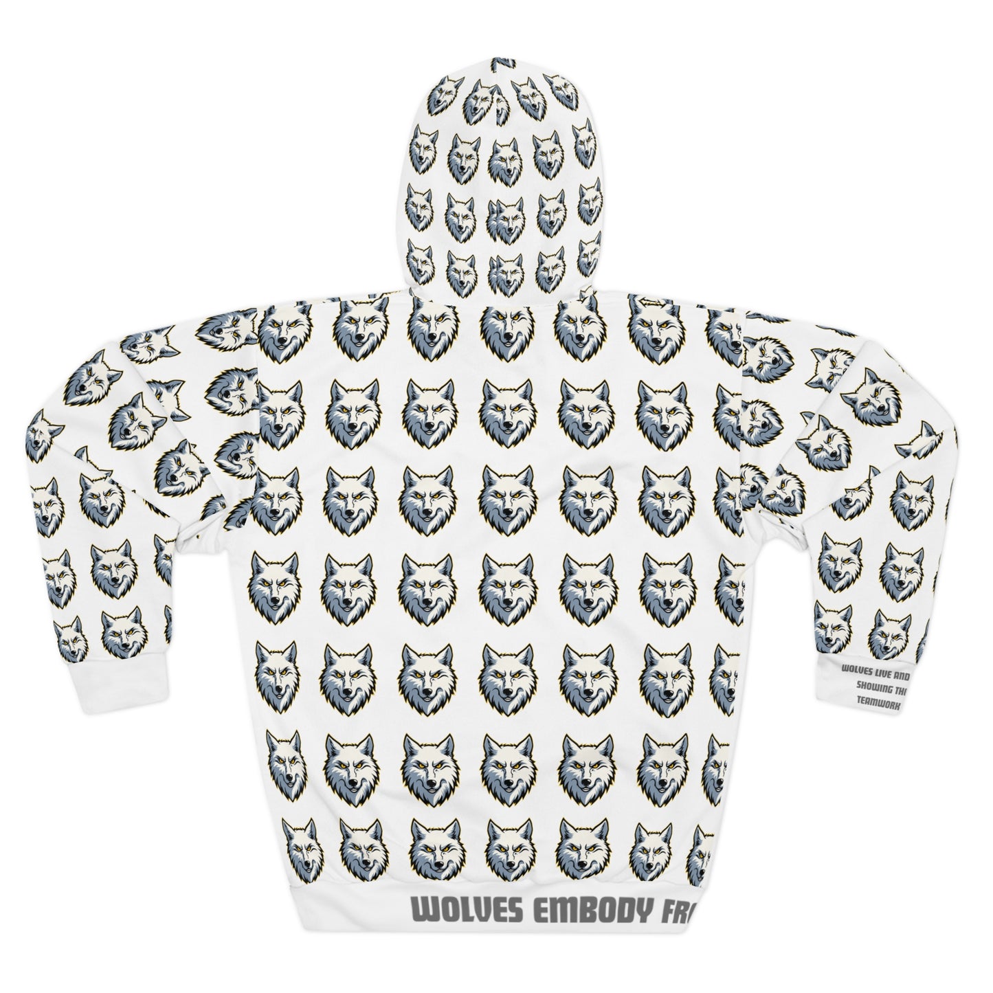 Courageous Wolf Print Unisex Pullover Hoodie, Cozy Hoodie, Animal Lover Gift, Birthday Gift, Relaxed Casual Style