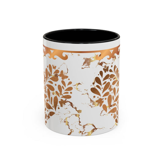 Elegant Floral Coffee Mug with Black Trim | Perfect for Home, Office, Gift Giving, Special Occasions, and Coffee Lovers