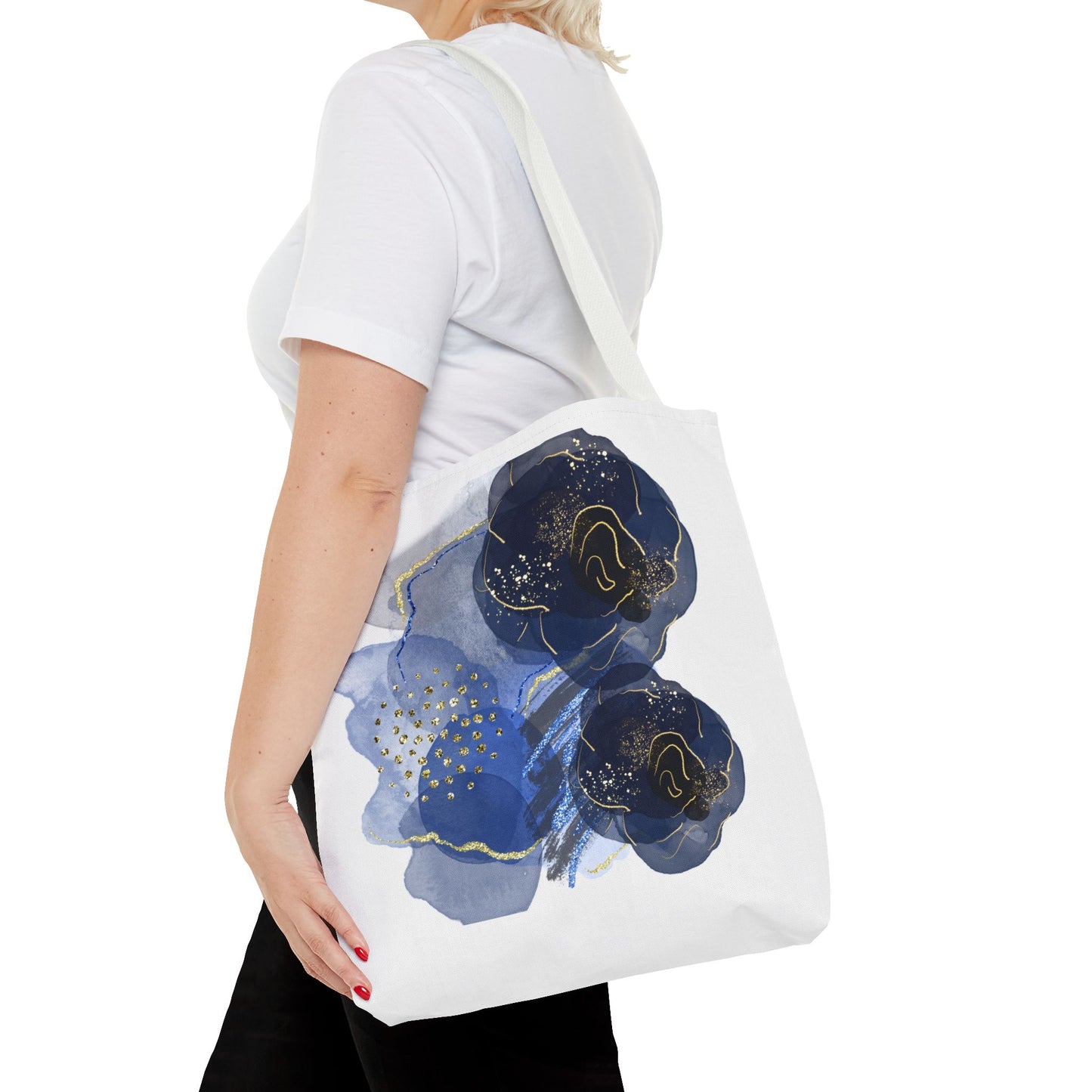 Elegant Floral Tote Bag, AOP Bag, Reusable Grocery Bag, Chic Everyday Tote, Gift for Her, Stylish Beach Bag