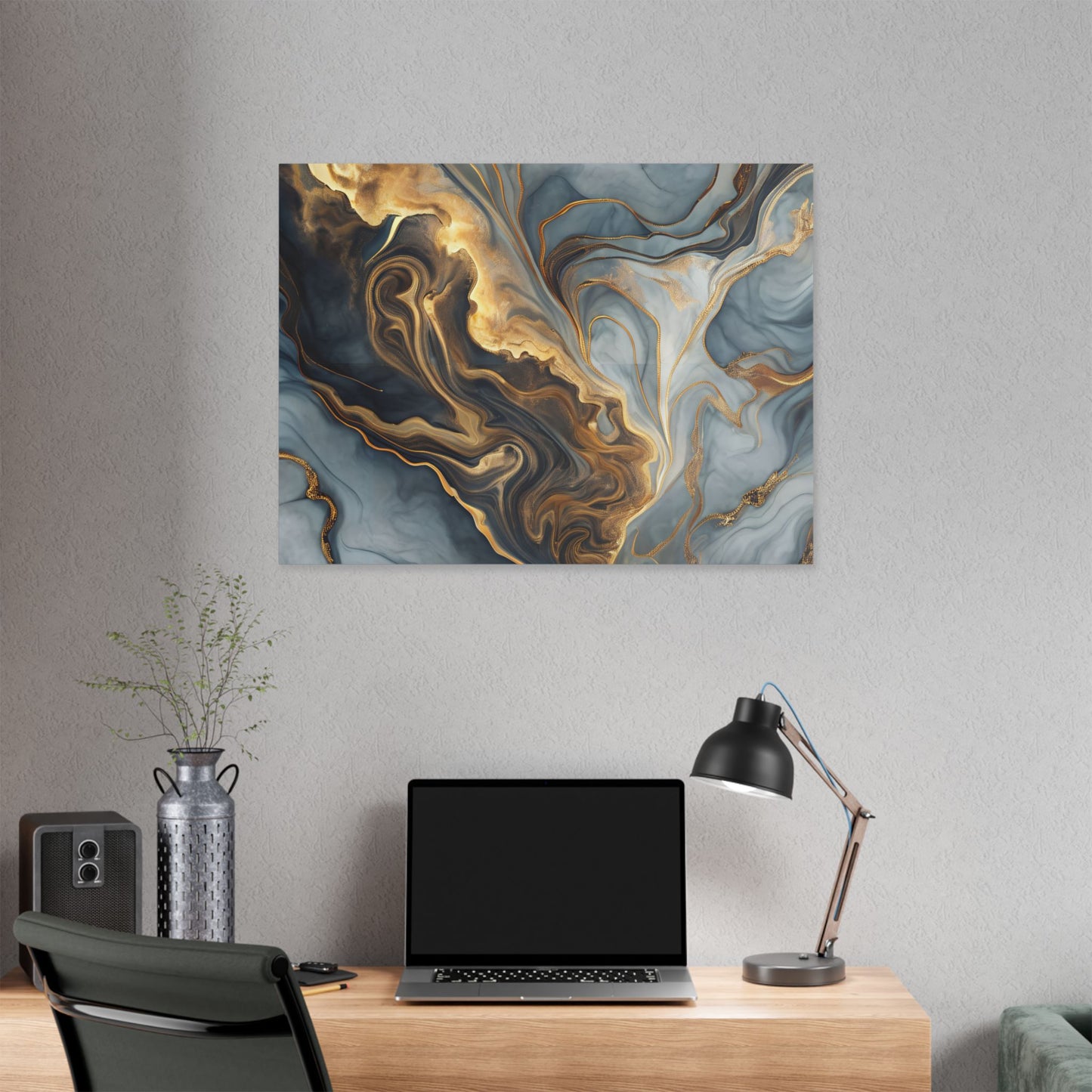 Elegant Marble Artwork, Stretched Canvas Wall Art, Modern Home Decor, Abstract Design, Art for Living Room, Gift for Art Lovers