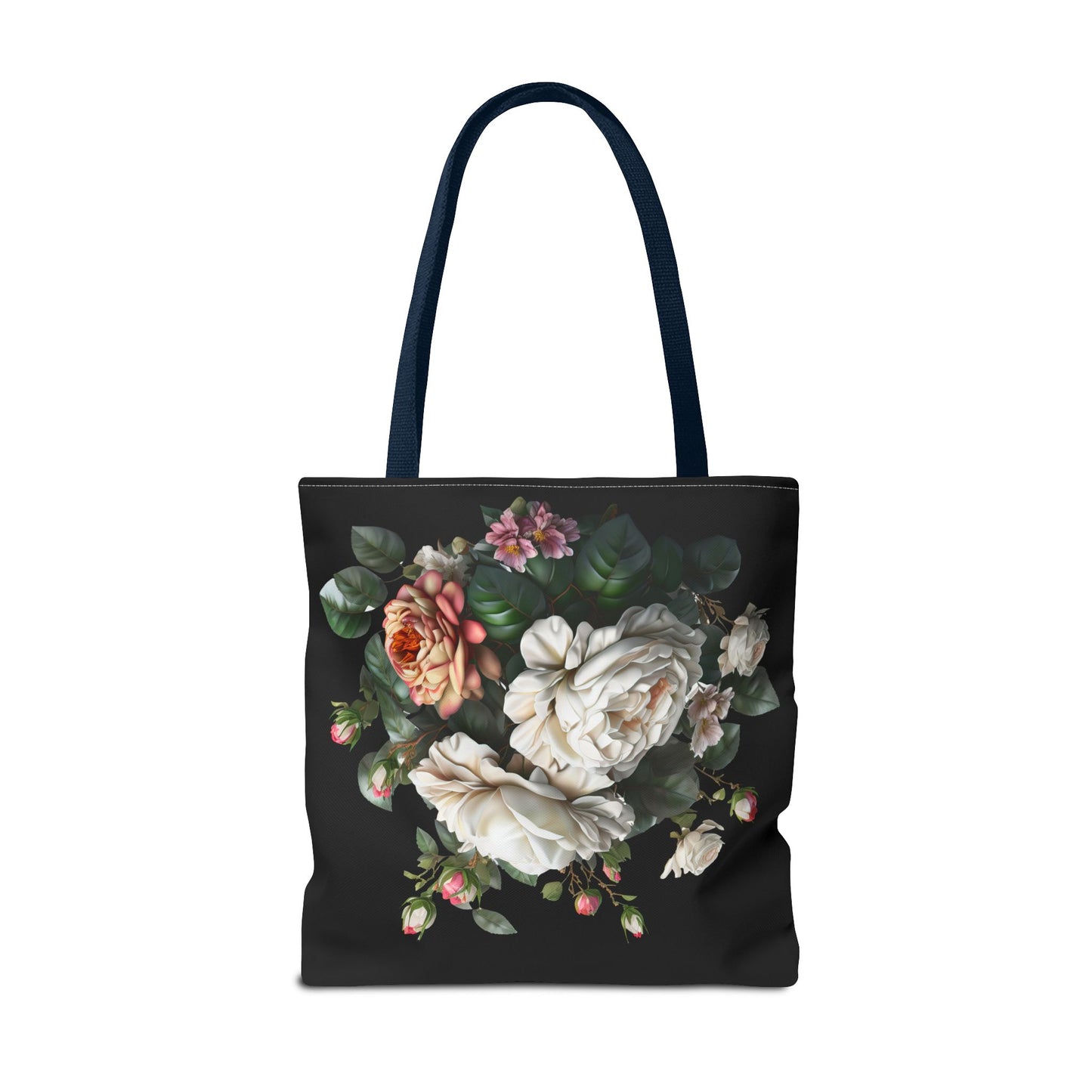 Floral Tote Bag, Stylish Reusable Shopping Bag, Black Floral Print, Perfect Gift for Her, Eco-friendly Accessory, Everyday Use