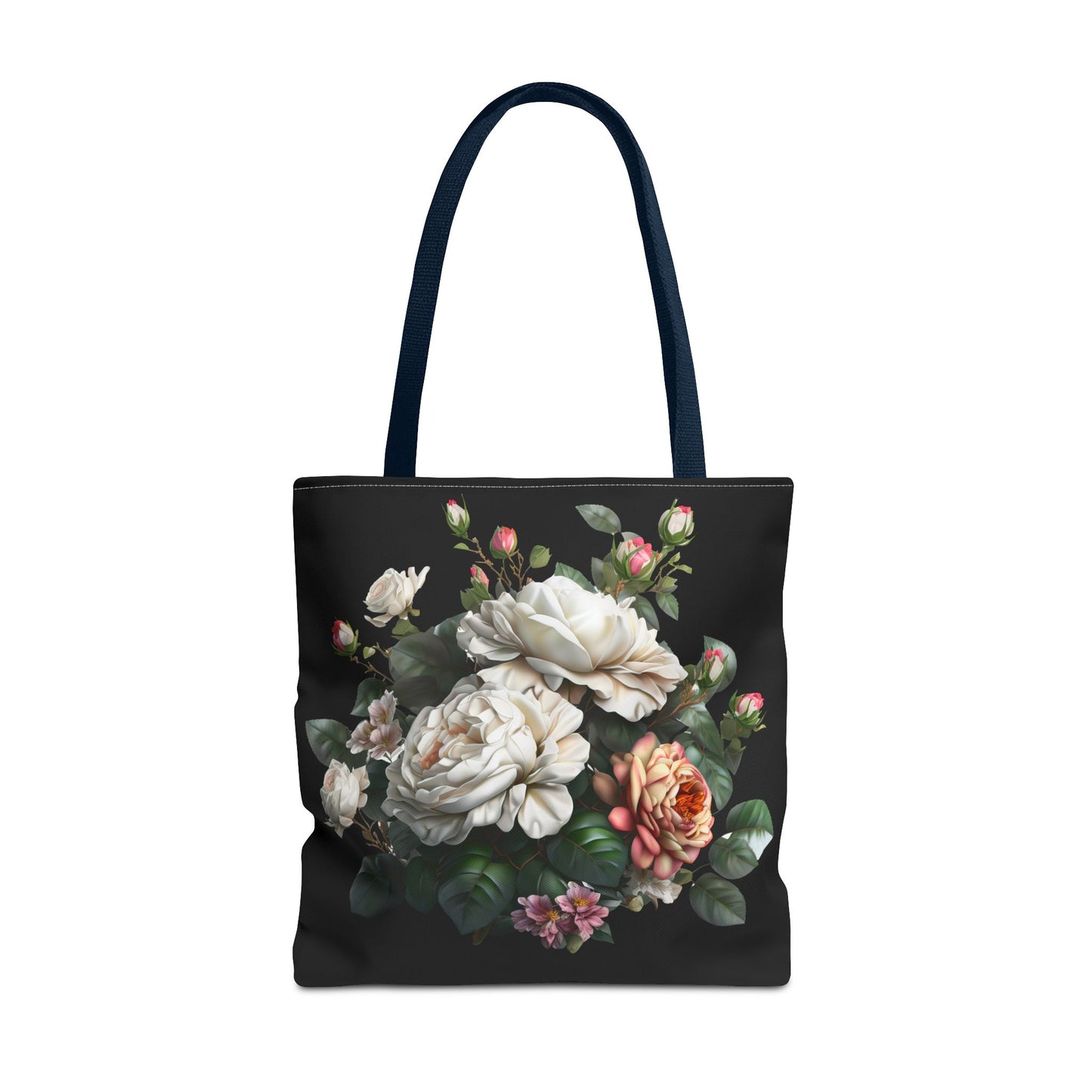 Floral Tote Bag, Stylish Reusable Shopping Bag, Black Floral Print, Perfect Gift for Her, Eco-friendly Accessory, Everyday Use