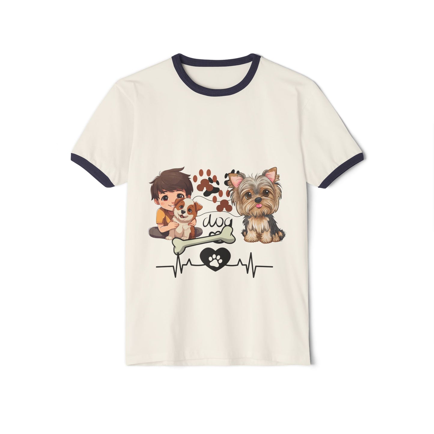 Whimsical Pet Lover's Ringer T-Shirt, Cute Animal Tee, Inspirational Dog Shirt, Vintage Style Cotton Top, Funny Gift for Dog Lovers